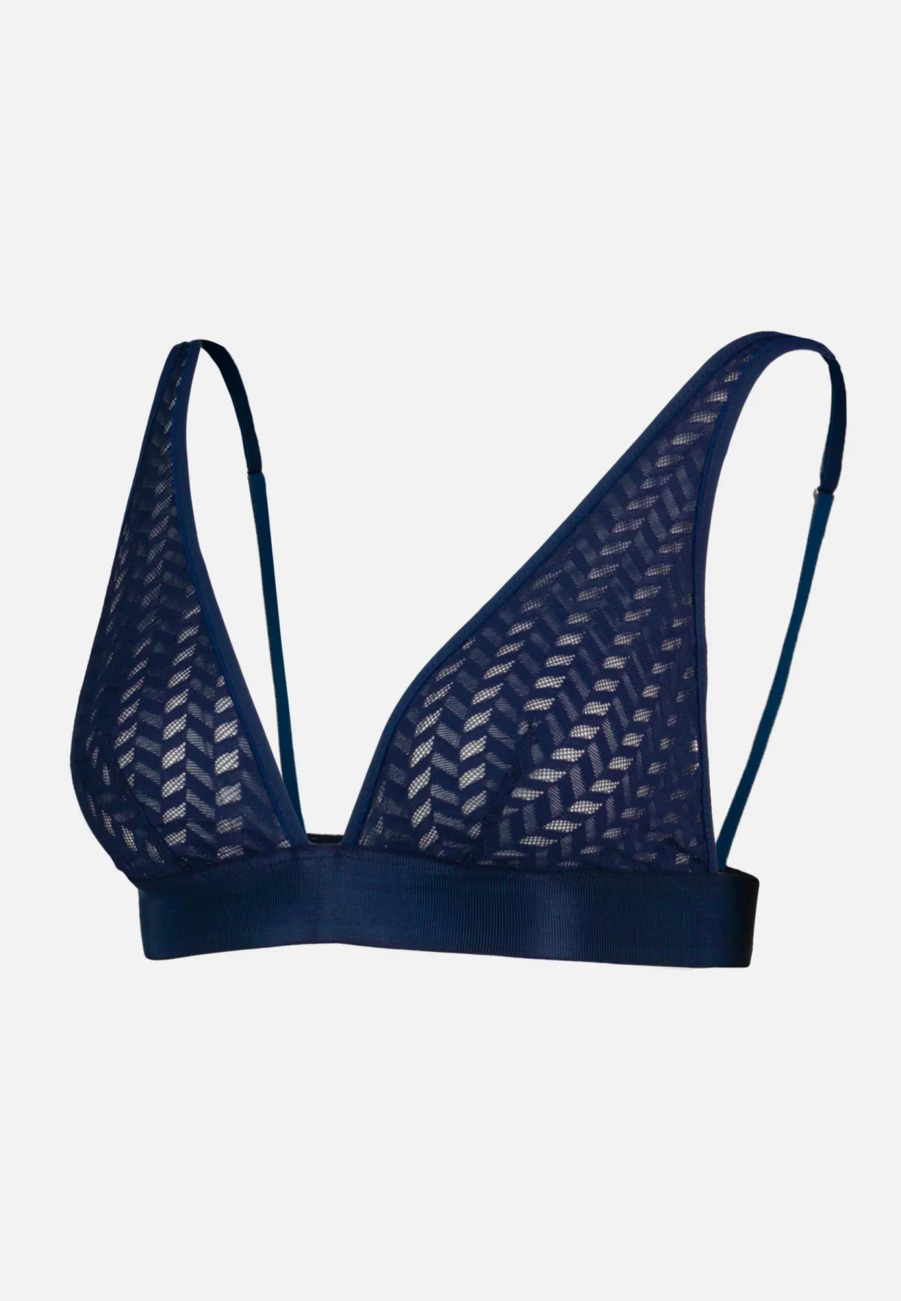 Soutien-gorge triangle sans armature bleu marine en dentelle - Agathe Marine - Image 5
