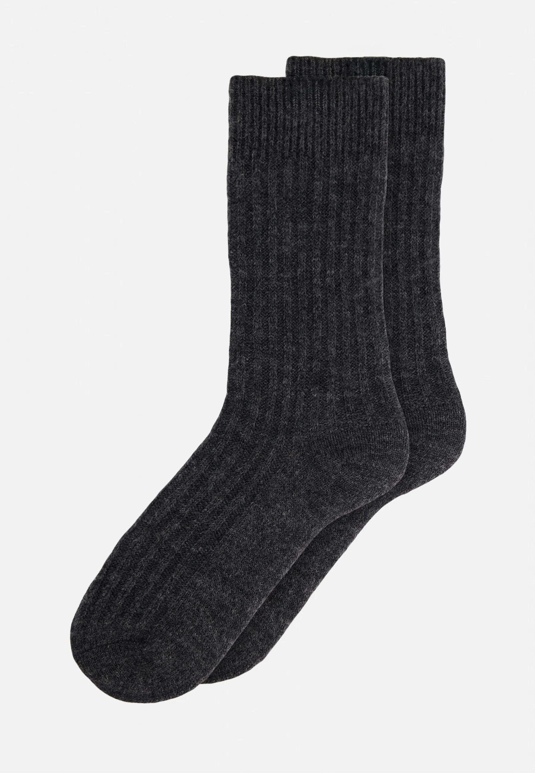 Lot de 2 chaussettes mi-hautes bleu marine et gris en mohair - Chaussettes Bleu Marine Gris - Image 5