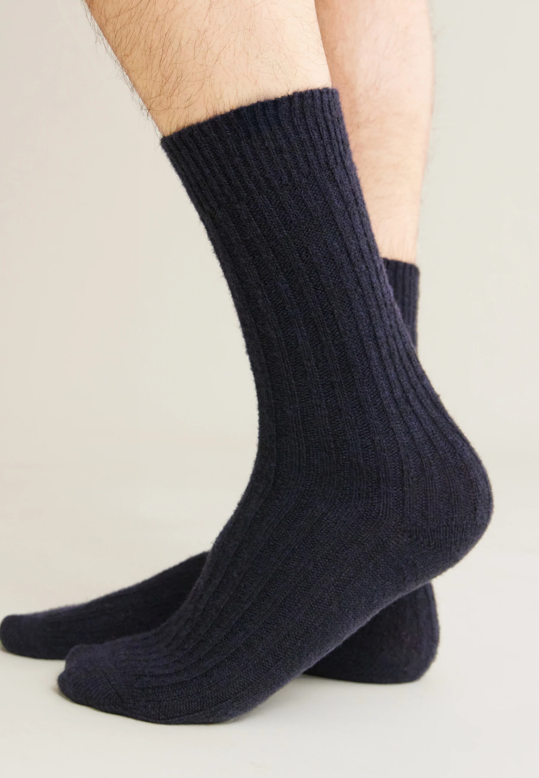 Chaussettes mi-hautes bleu marine en mohair - Andy Marine Lsf - Image 2