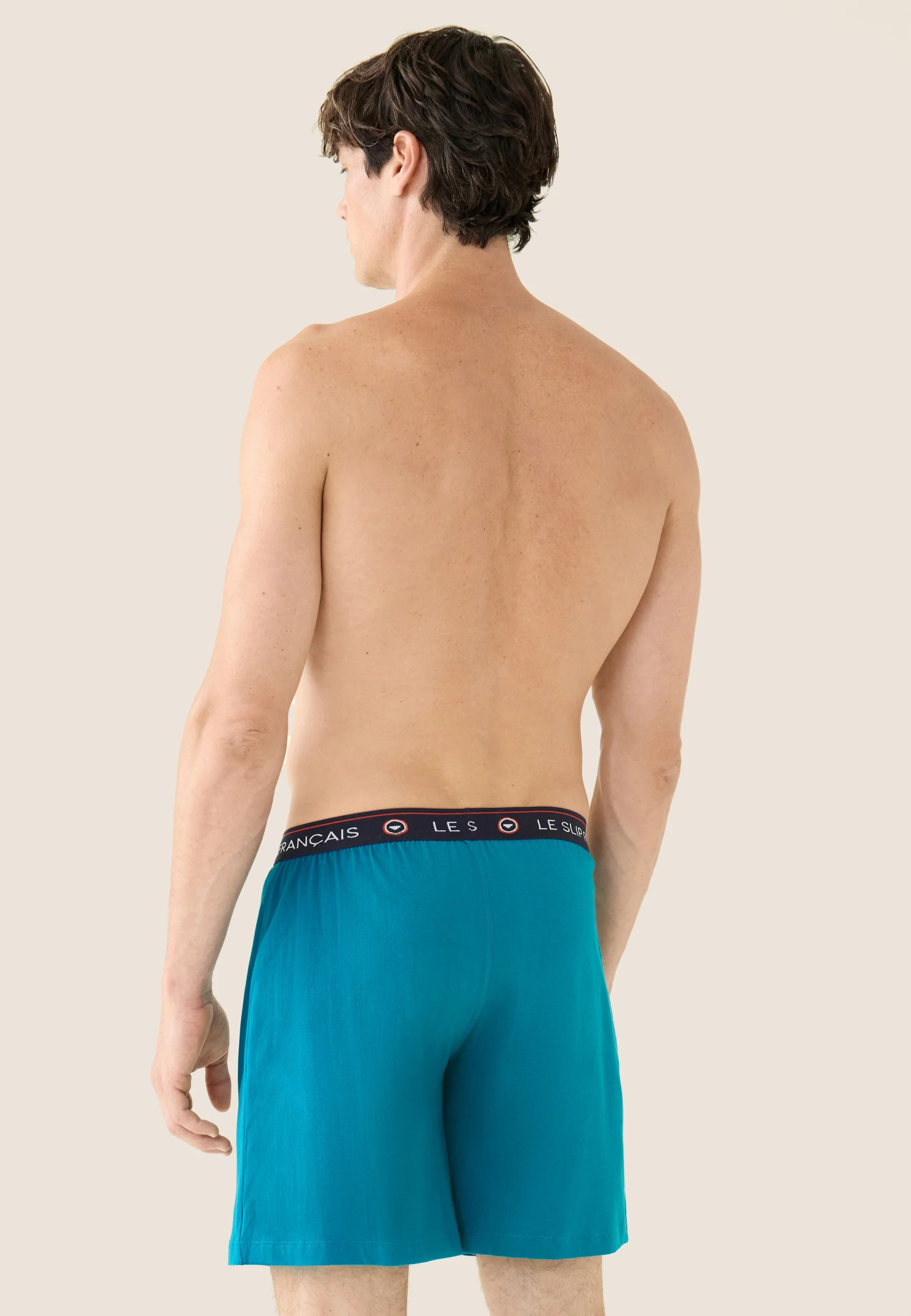 Bas de pyjama court bleu en coton - Invincible Topaz - Image 4