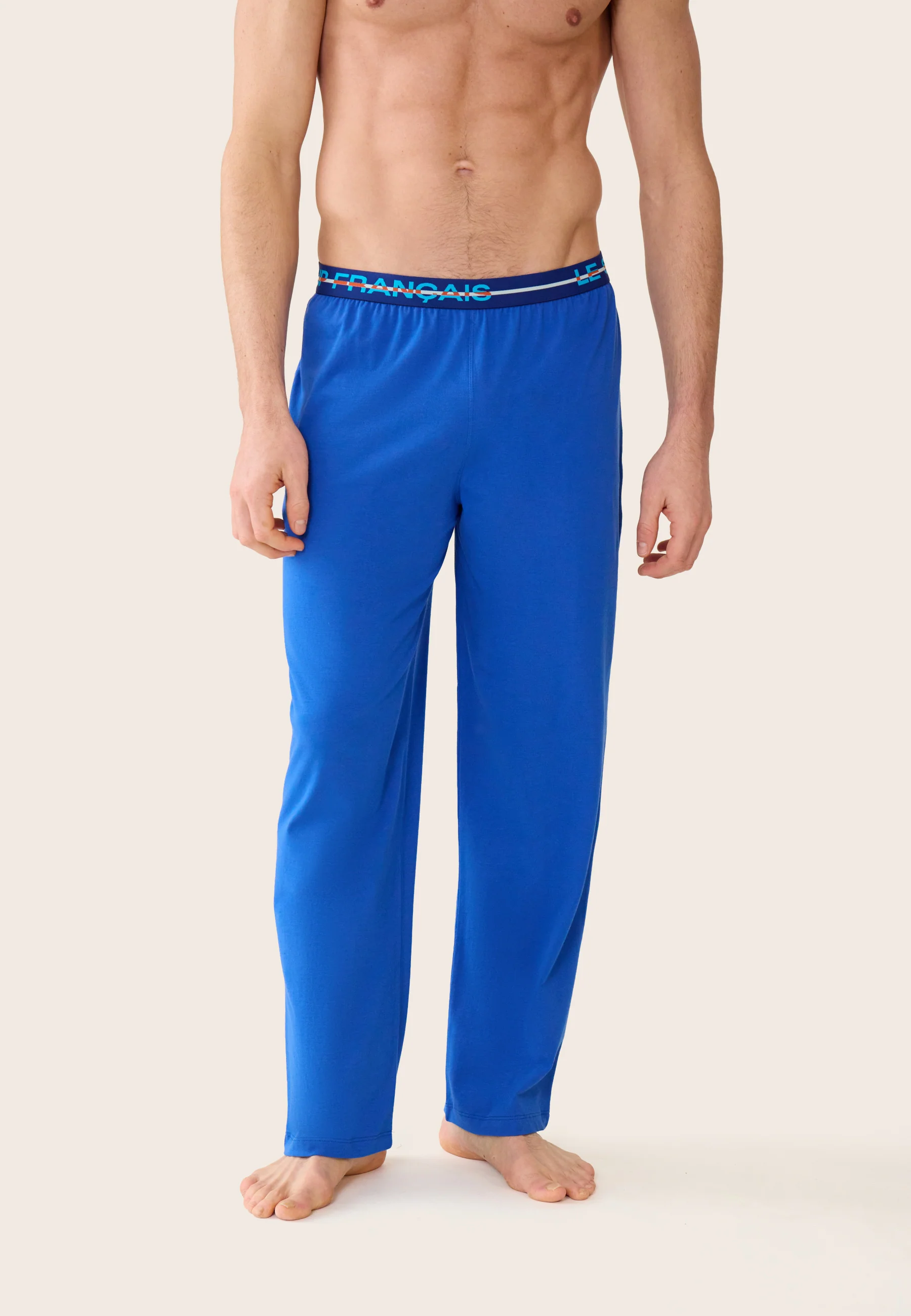 Bas de pyjama long homme bleu en coton - Indomptable Bleu Nautique - Image 2