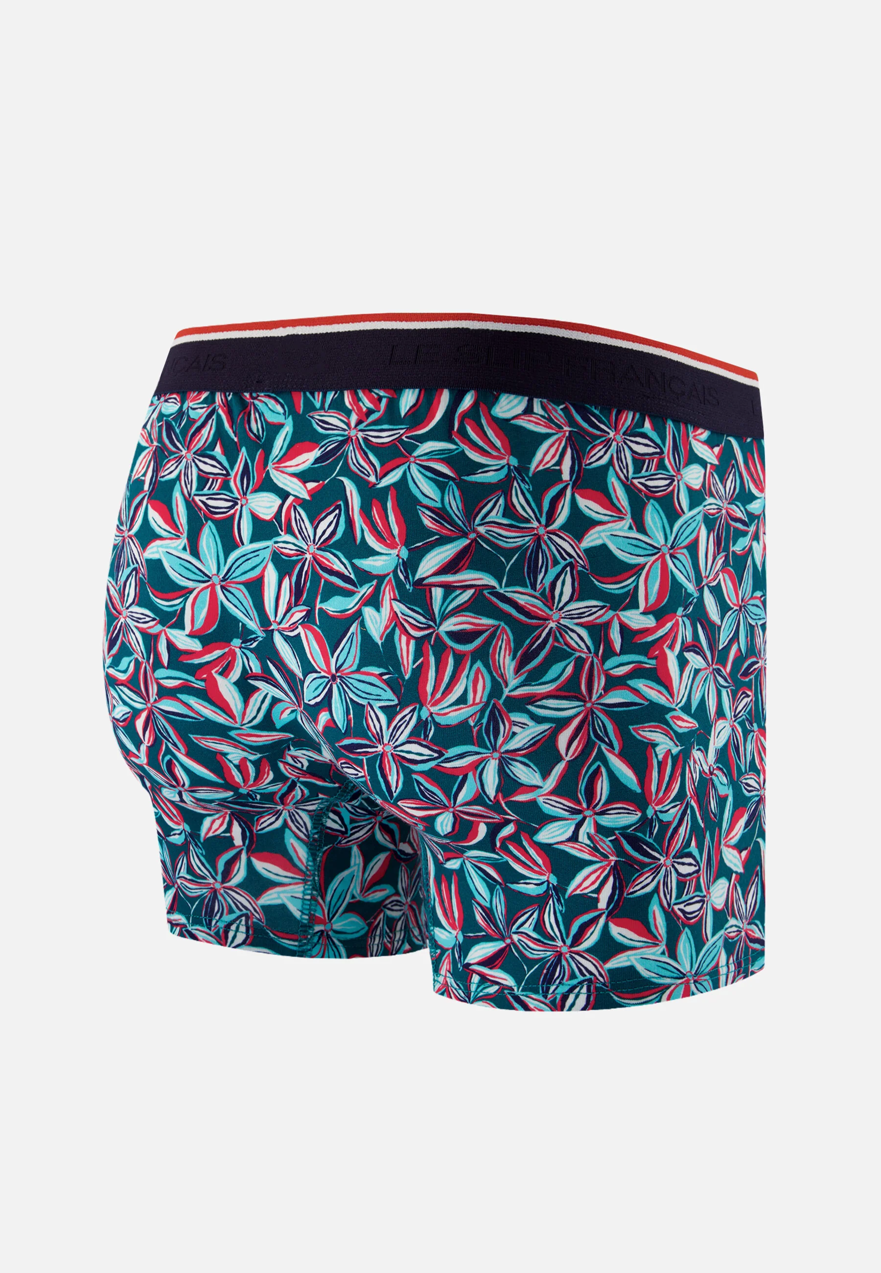 Boxer bleu à motif jasmin en coton - Marius Jasmin Bleu Canard - Image 6