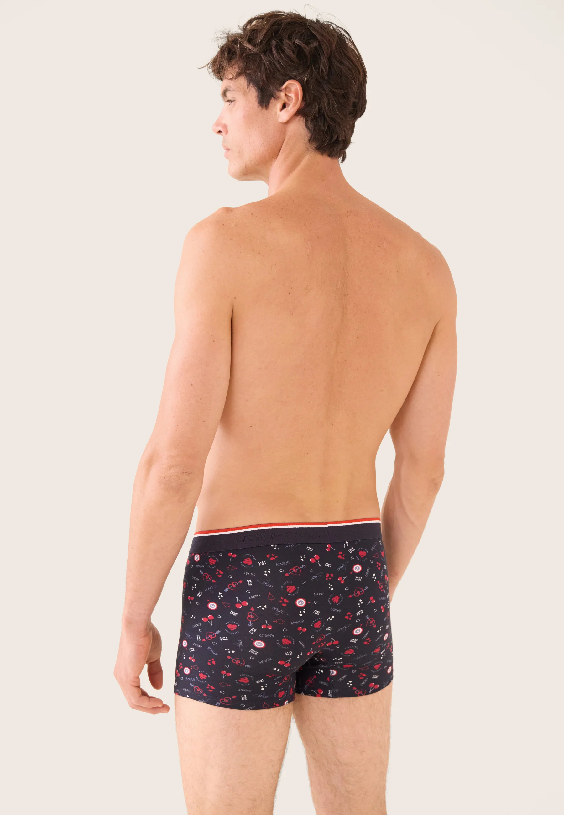 Boxer bleu marine à motif cerises en coton - Marius Cherry Marine - Image 4