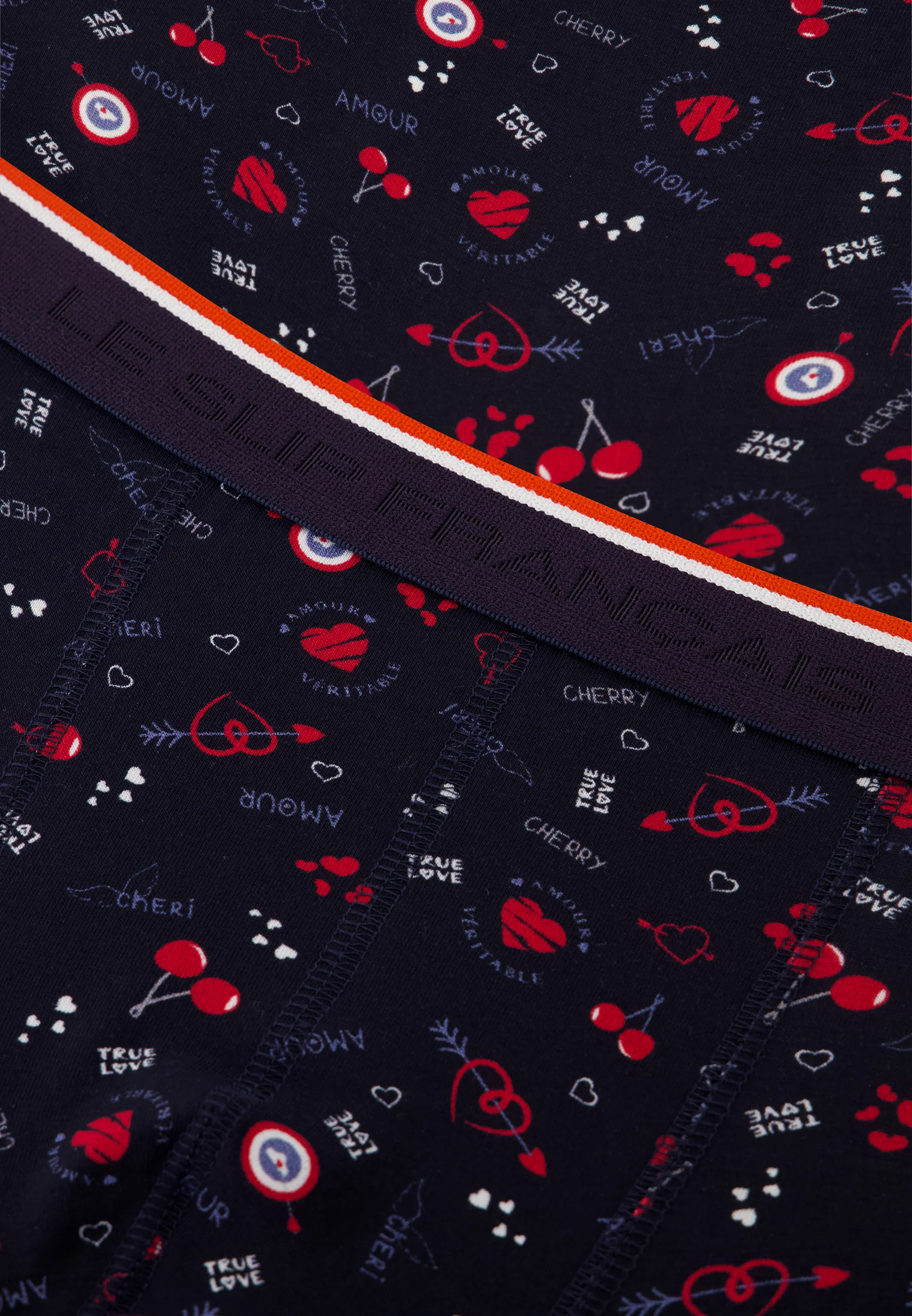 Boxer bleu marine à motif cerises en coton - Marius Cherry Marine - Image 6