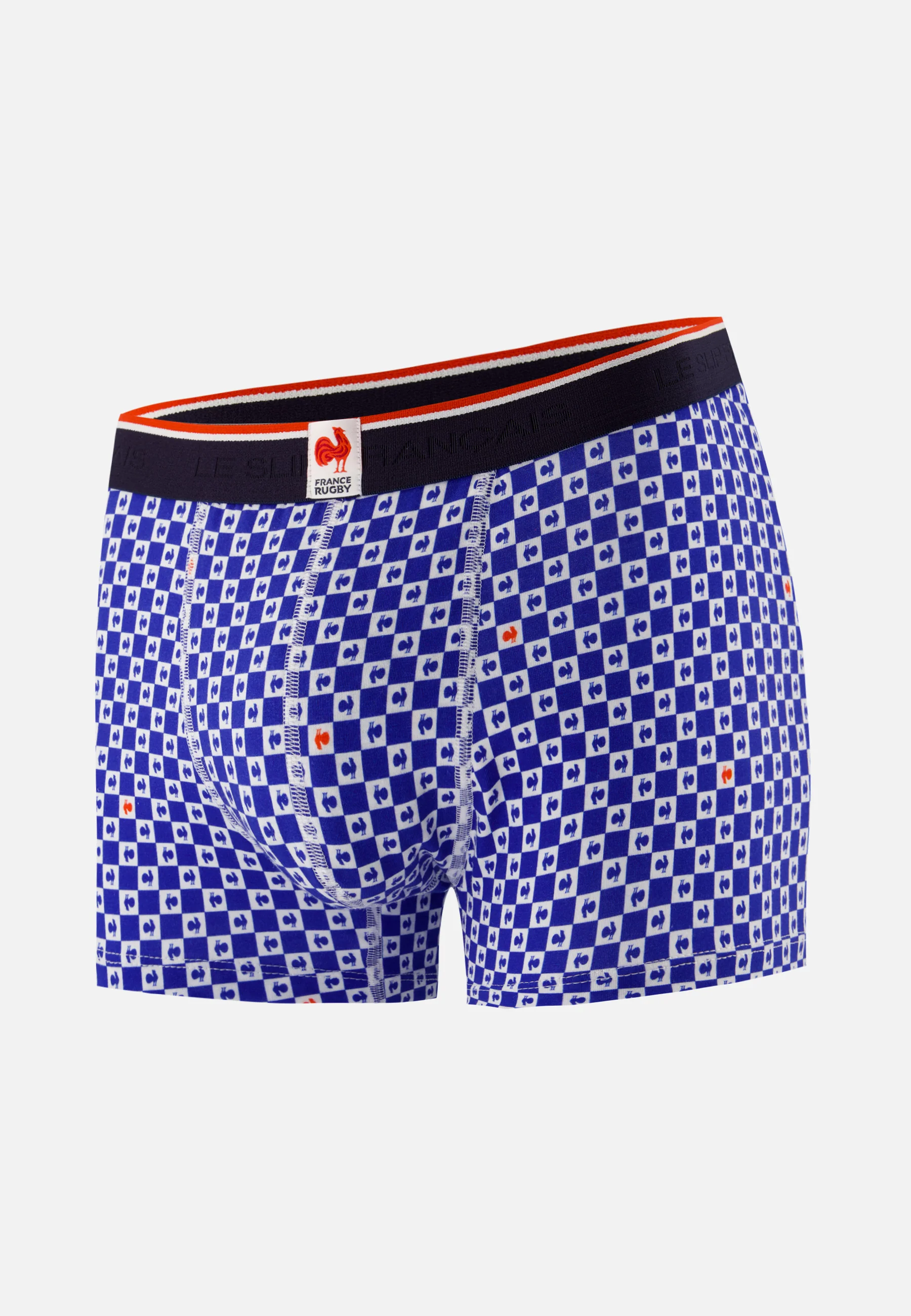 Boxer en coton - Marius Damier Indigo France Rugby