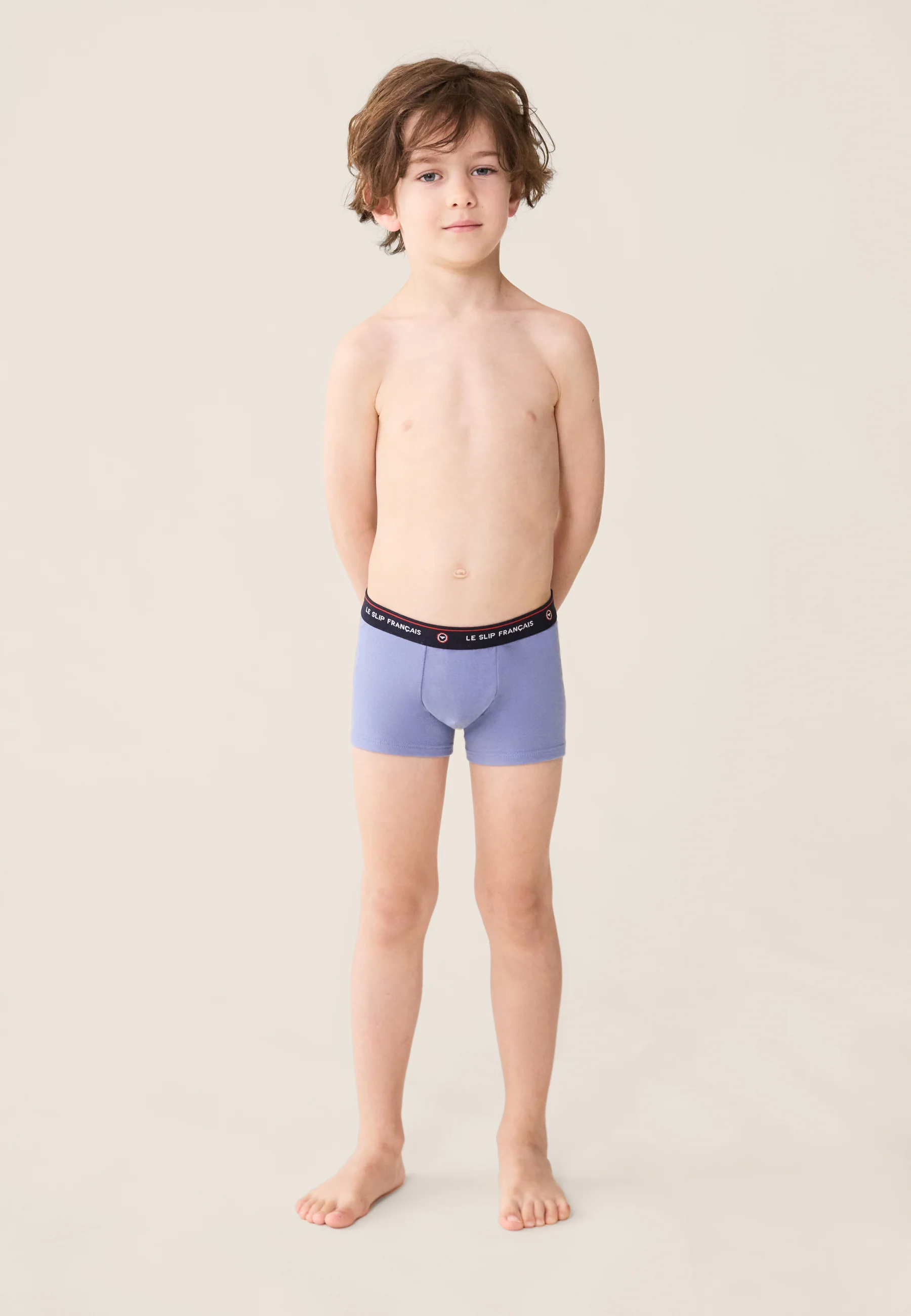 Boxer enfant bleu jean en coton - Petit Joseph Bleu Jean - Image 4