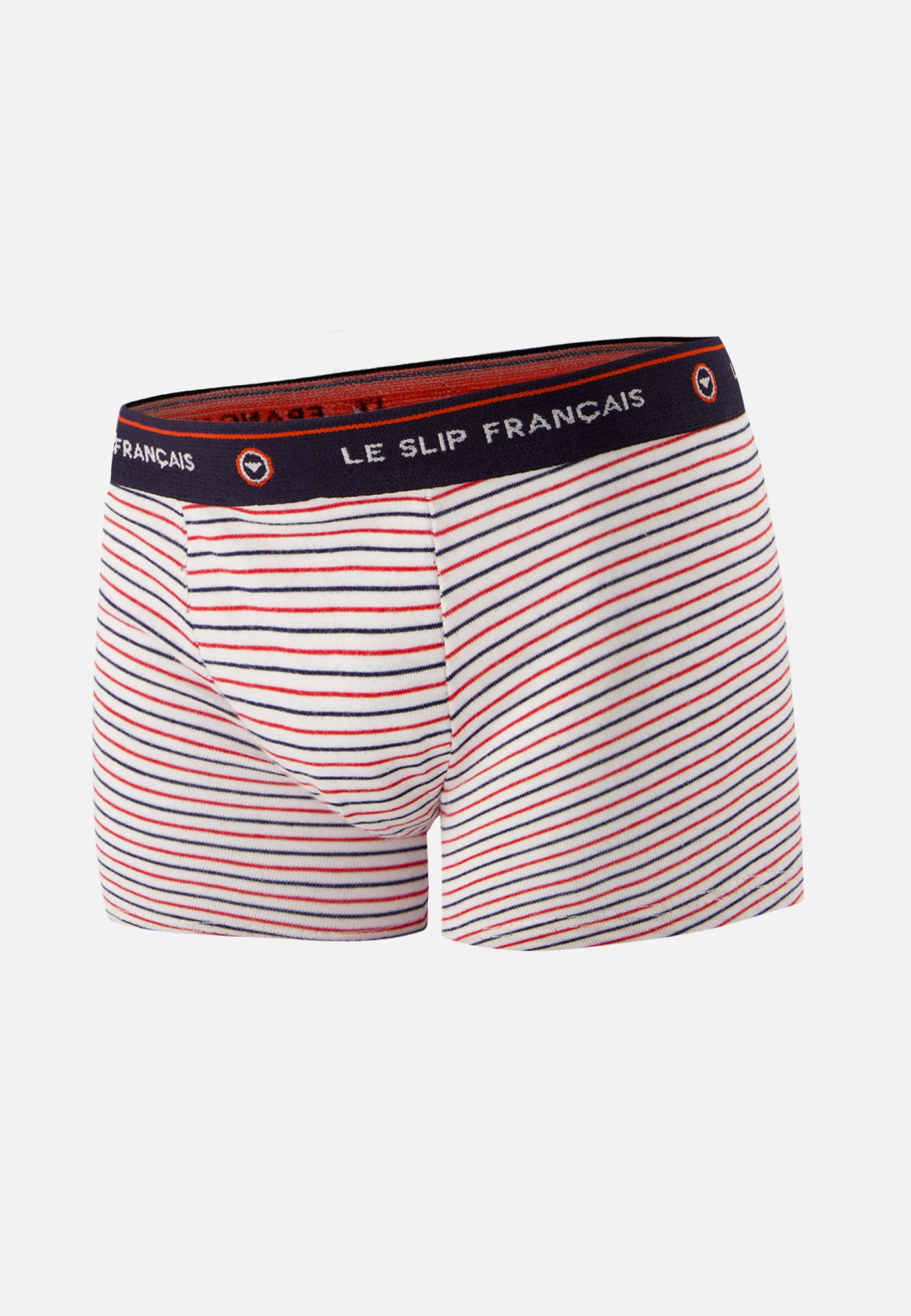 Boxer enfant à rayures bleu blanc rouge en coton - Petit Joseph Rayures Bbr - Image 2
