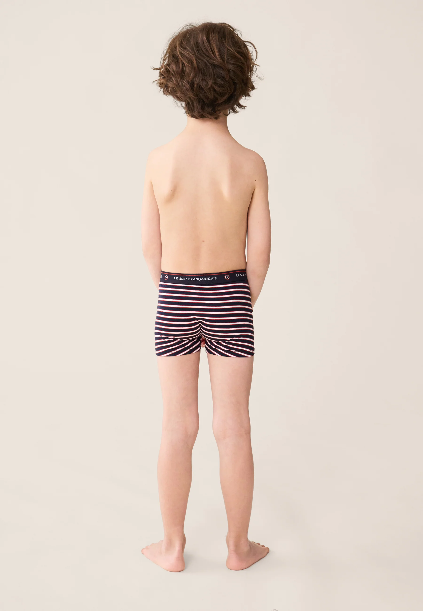 Boxer enfant à rayures tricolores en coton - Petit Joseph Rayure Tricolore - Image 5