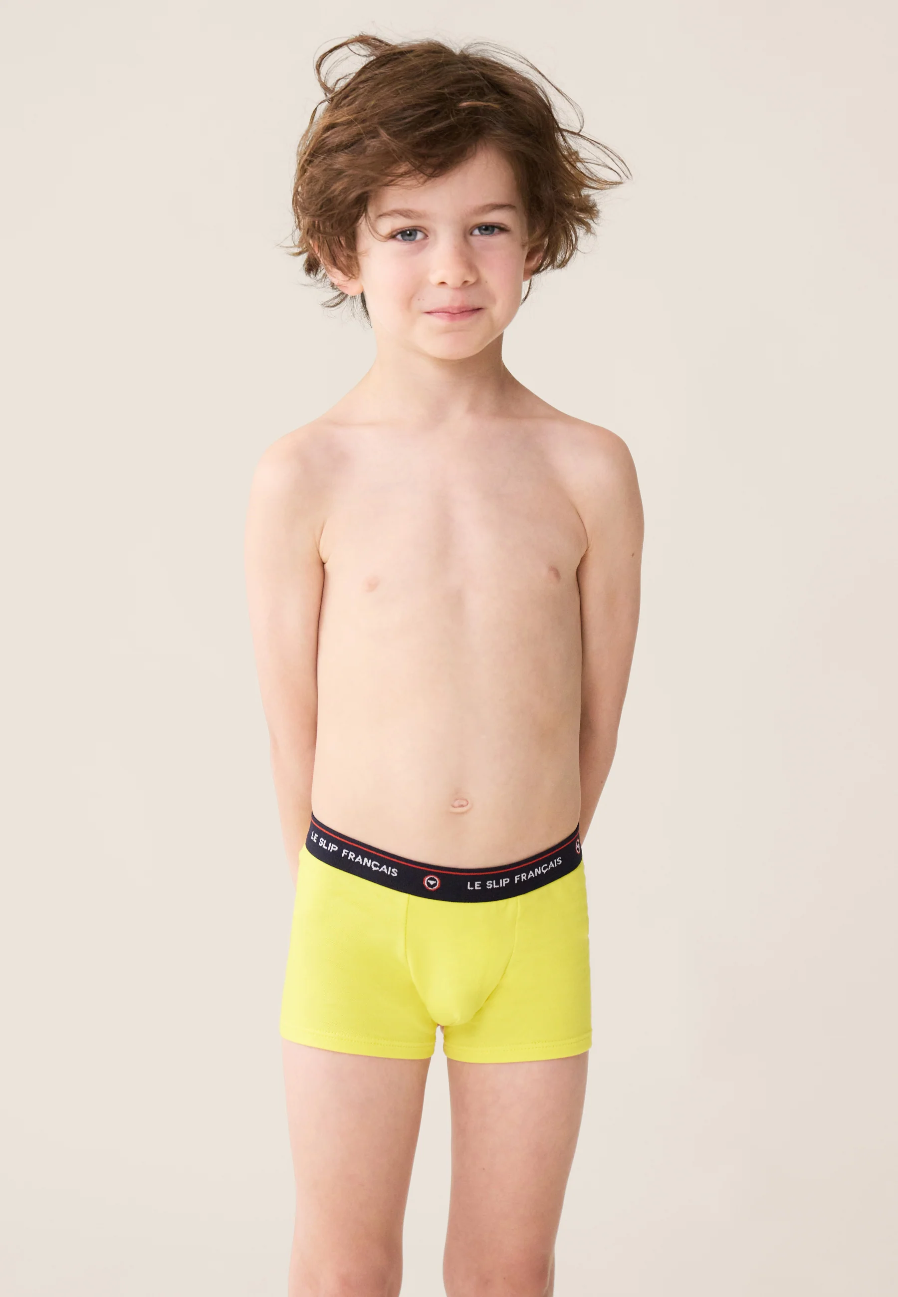 Boxer enfant jaune tournesol en coton - Petit Joseph Tournesol