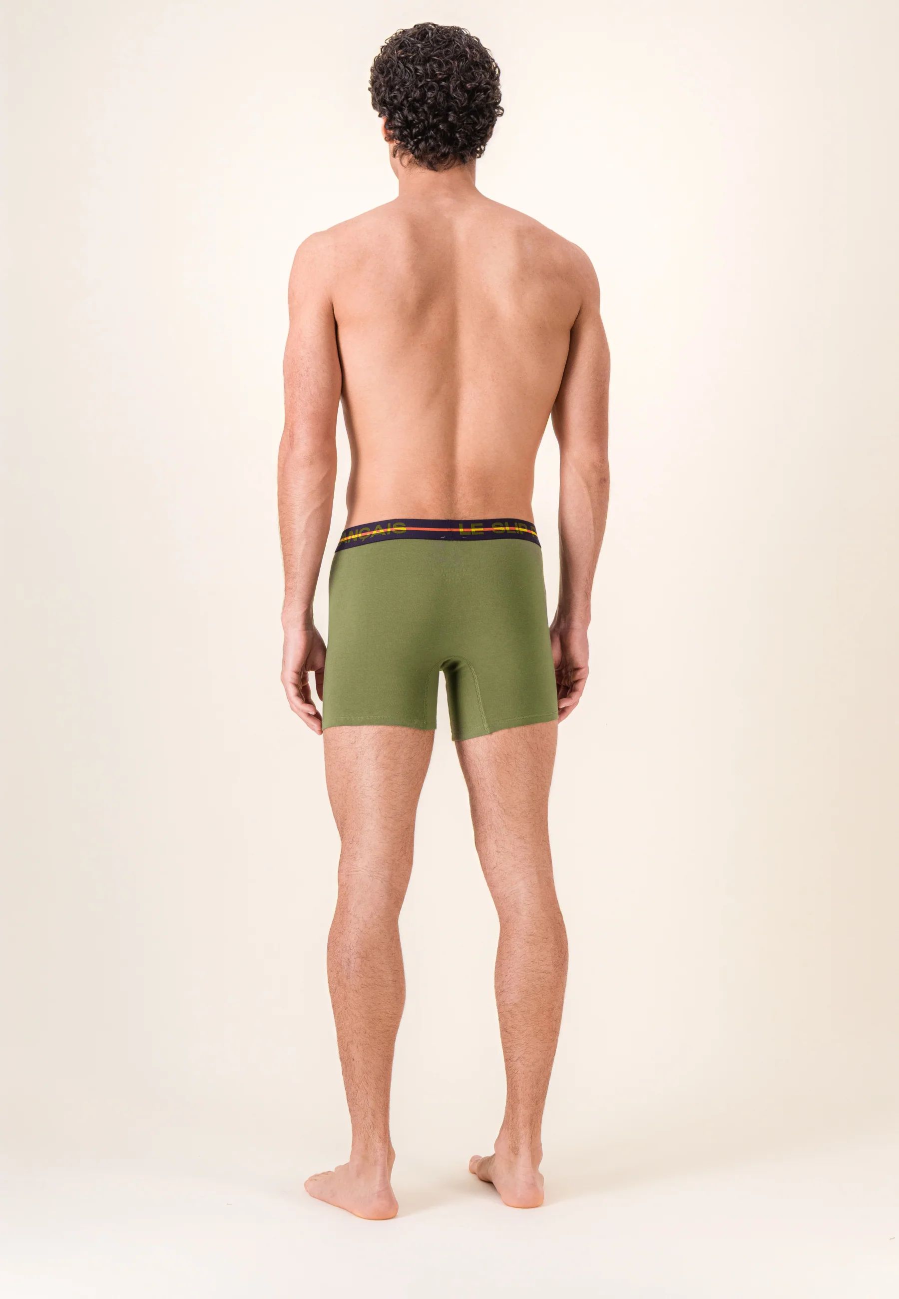 Boxer long vert en coton - Redoutable Long Kaki Veronese - Image 3