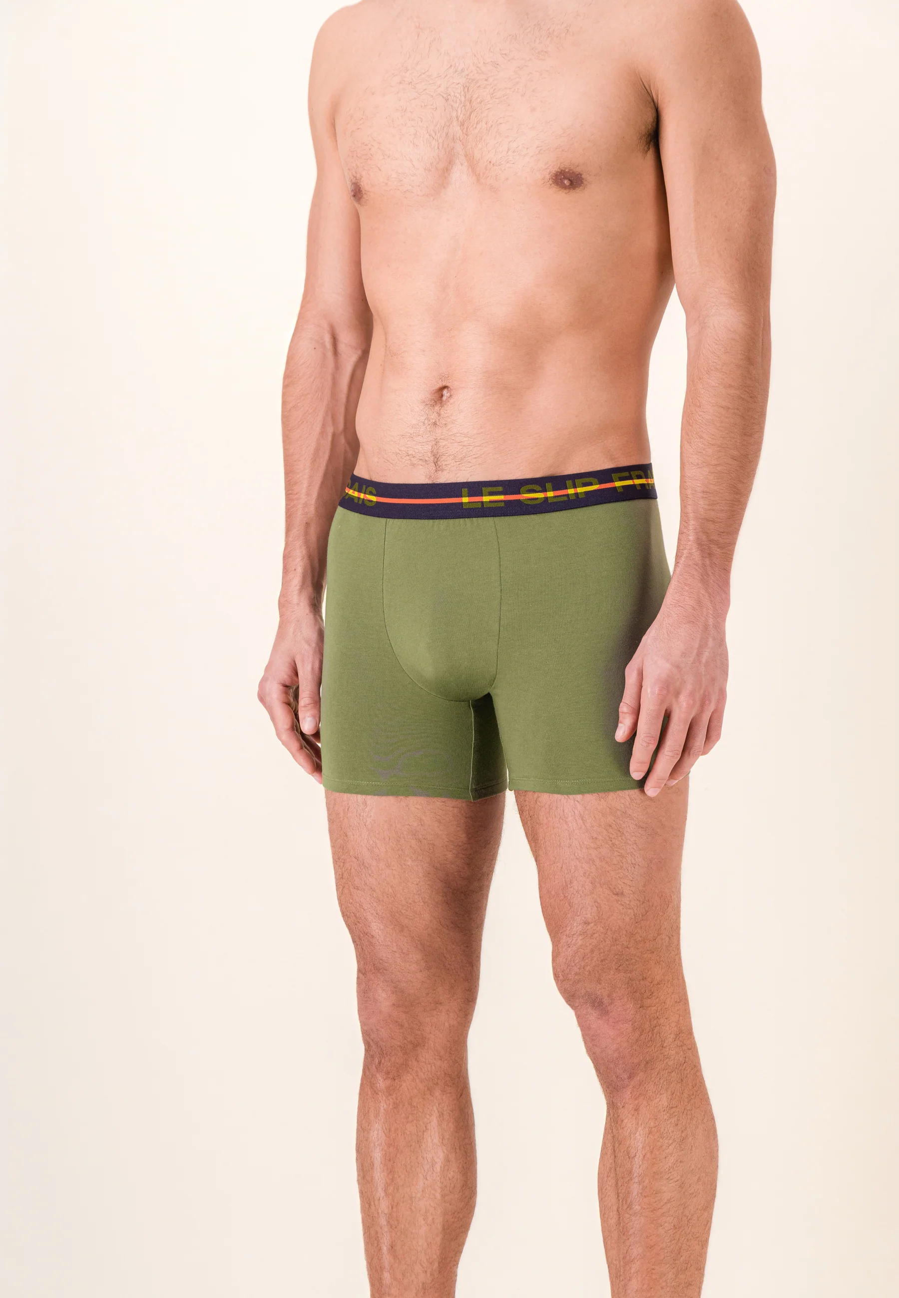 Boxer long vert en coton - Redoutable Long Kaki Veronese - Image 4