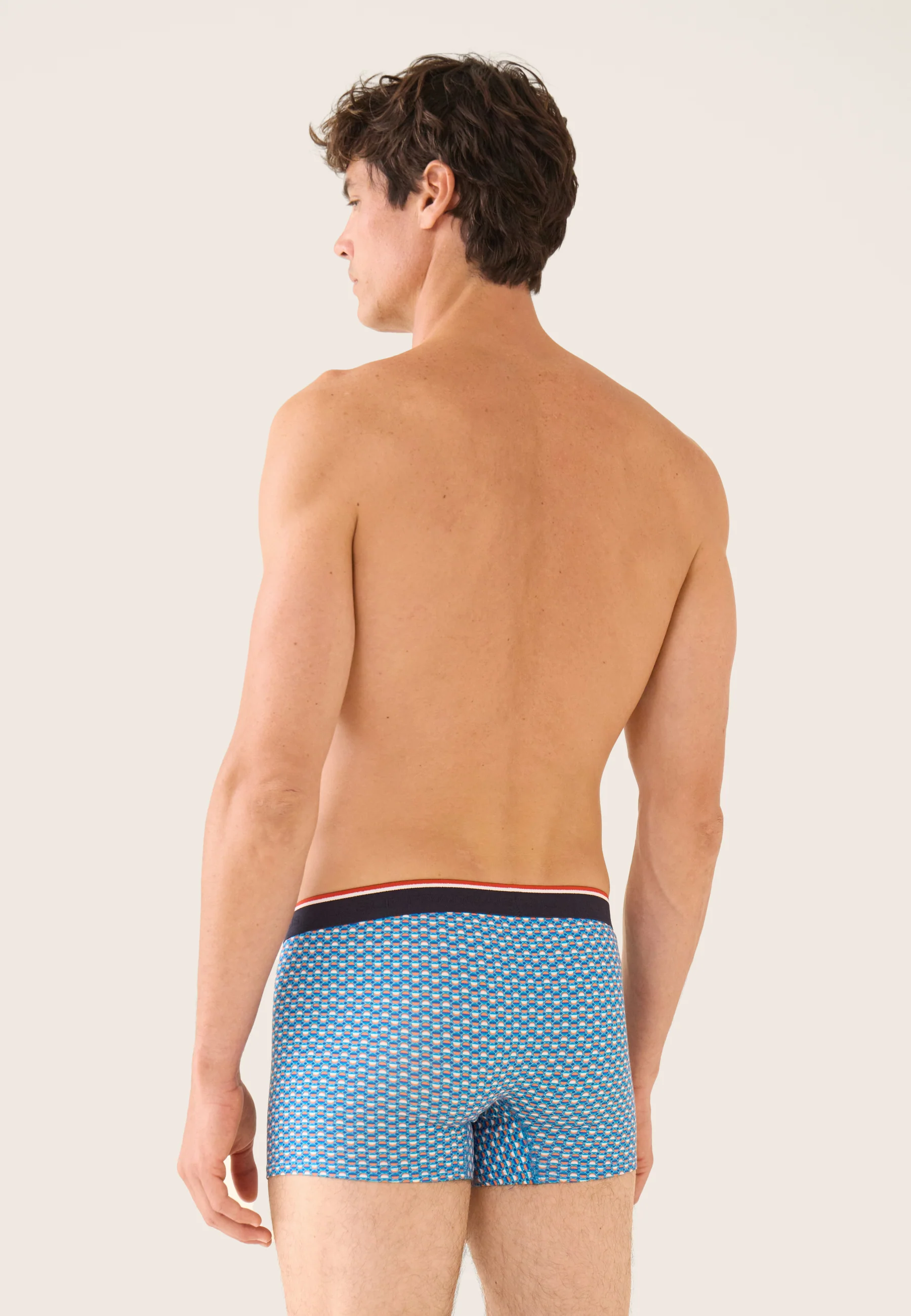 Boxer vert à motif cercle en coton - Marius Cercle Vert Azur - Image 3