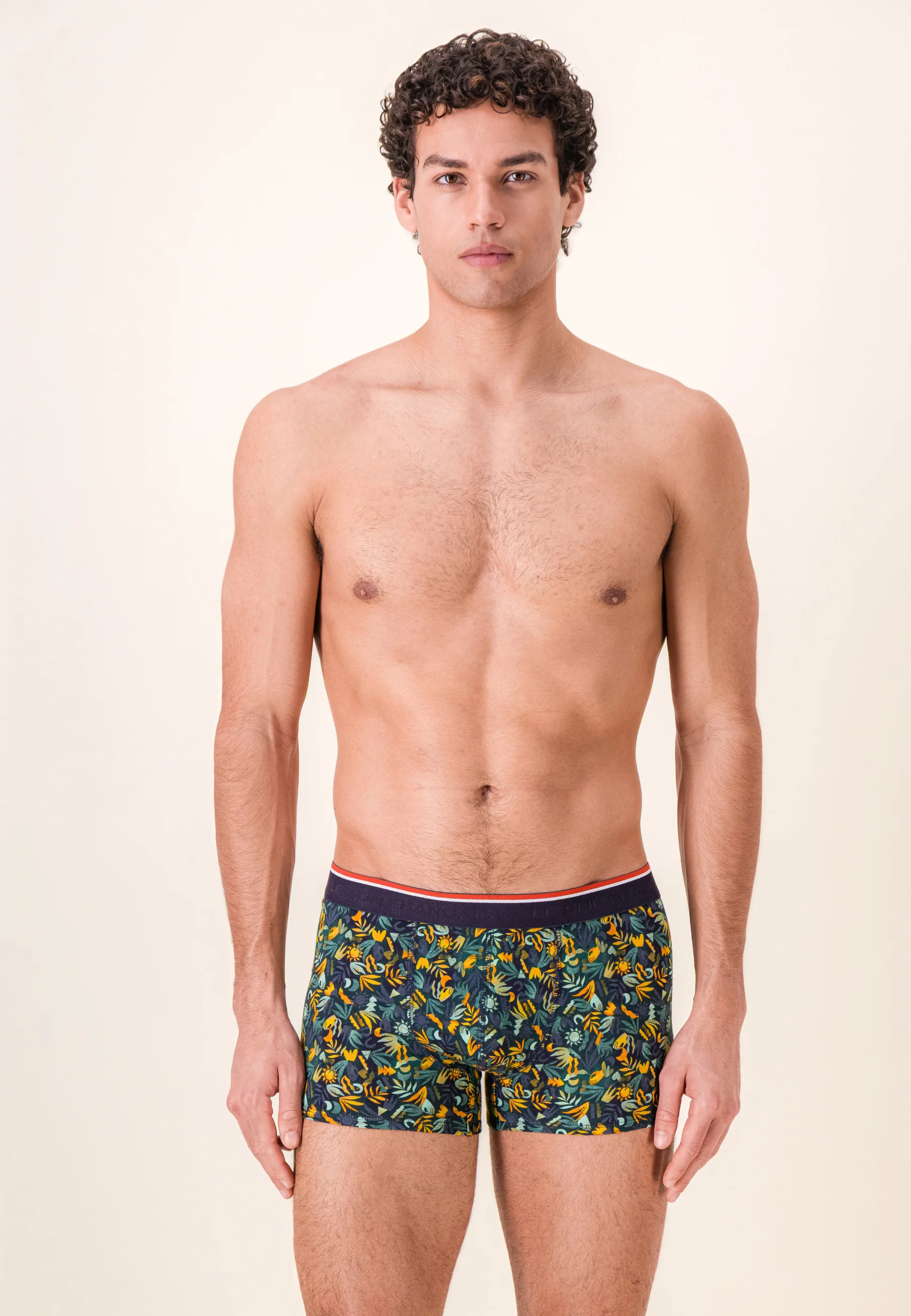 Boxer vert à motif jungle en coton - Marius Jungle Kaki Veronese - Image 4