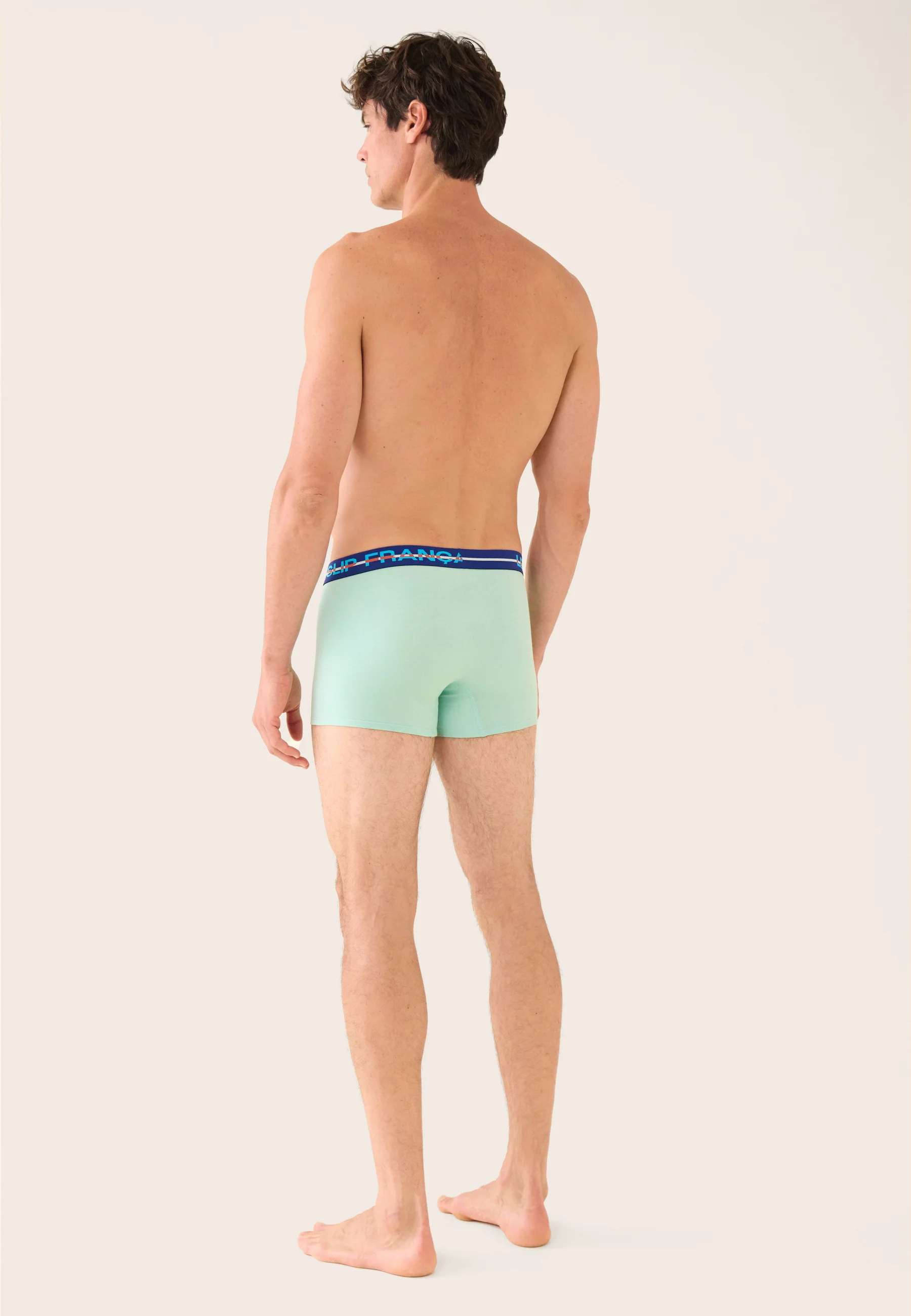 Boxer vert en coton - Redoutable Vert Azur - Image 3