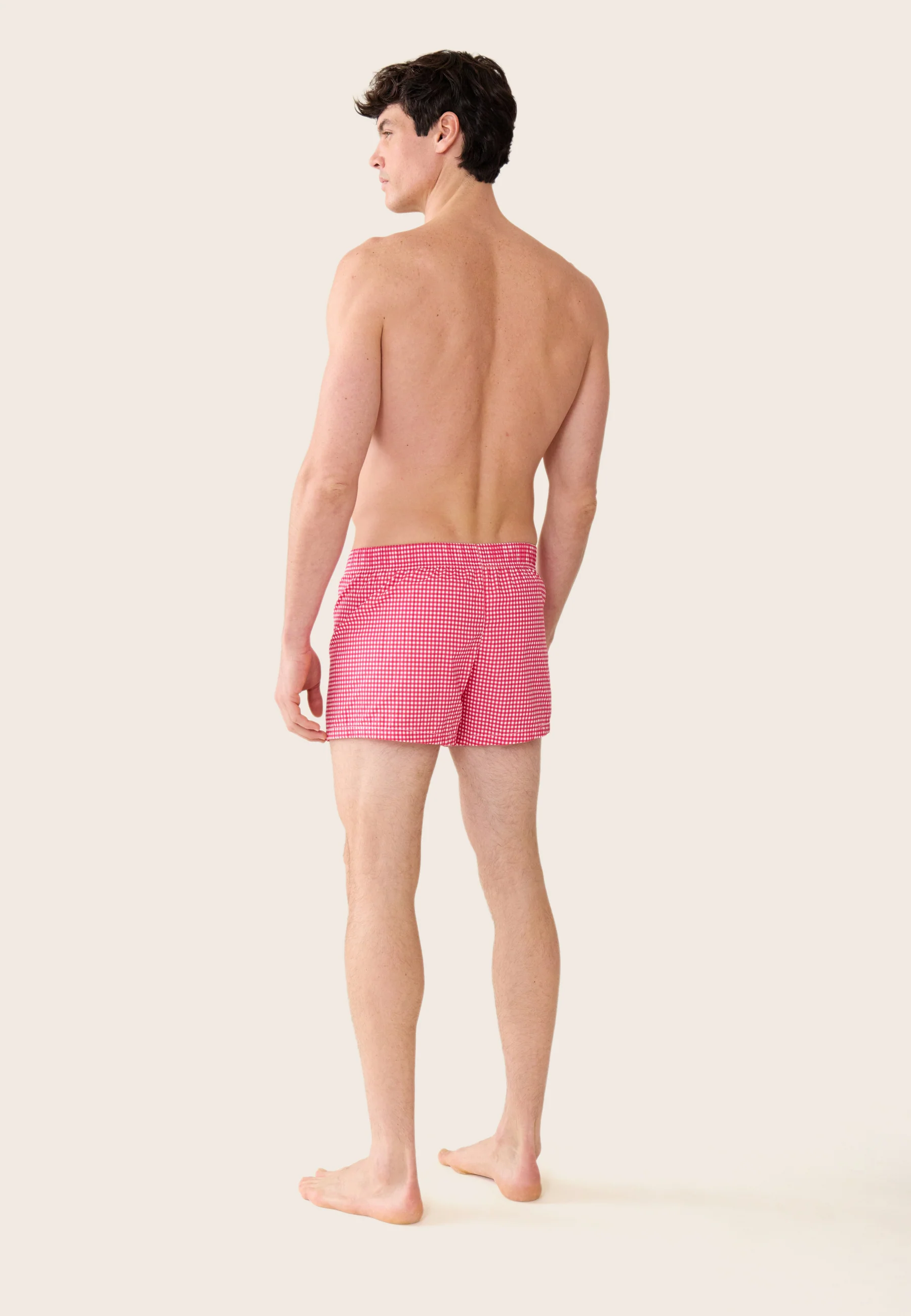 Caleçon à carreaux rose en coton - Jacques Vichy Rose Cerise - Image 3