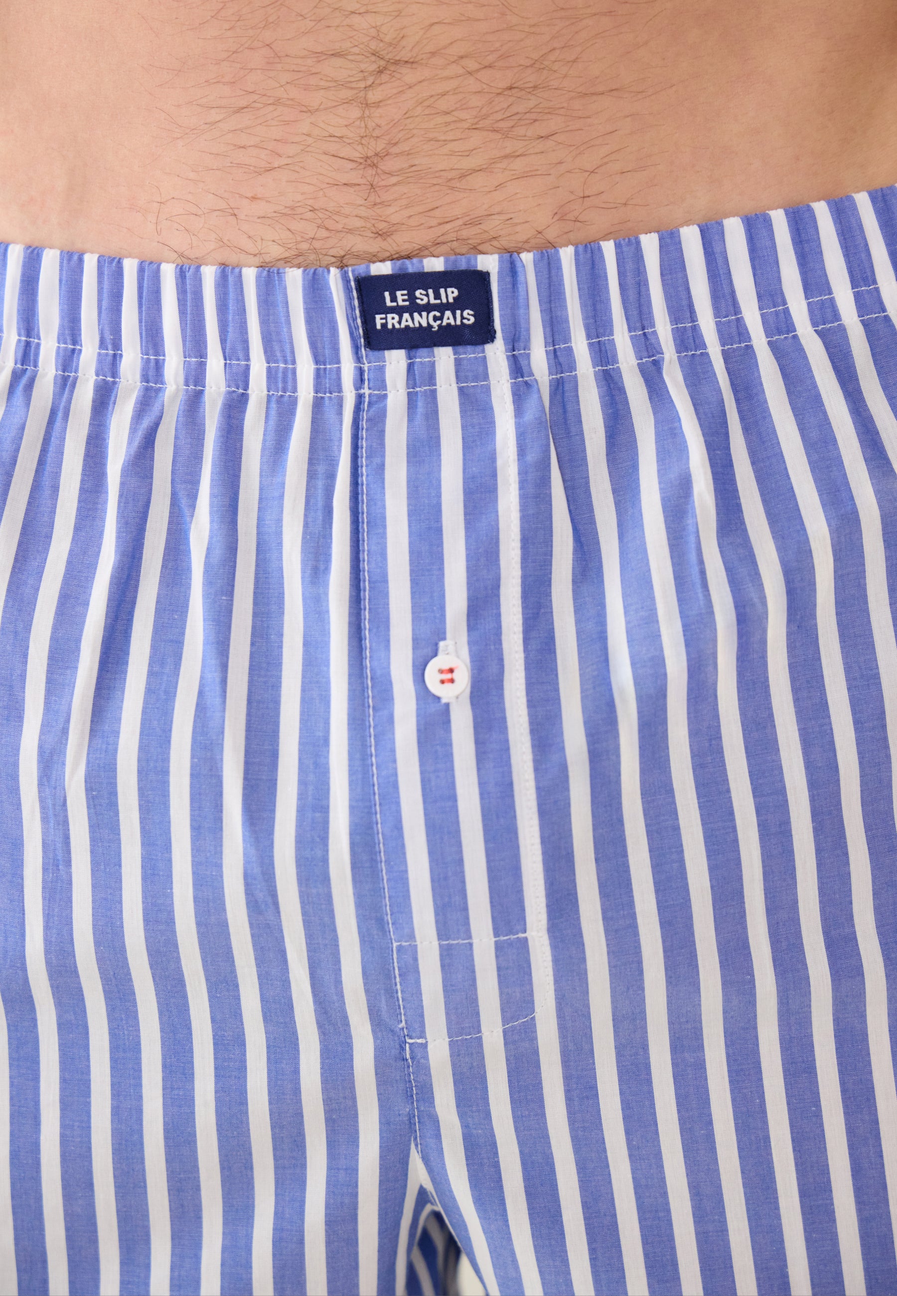 Caleçon à rayures bleu en coton - Jacques Sens Bleu Nautique - Image 4