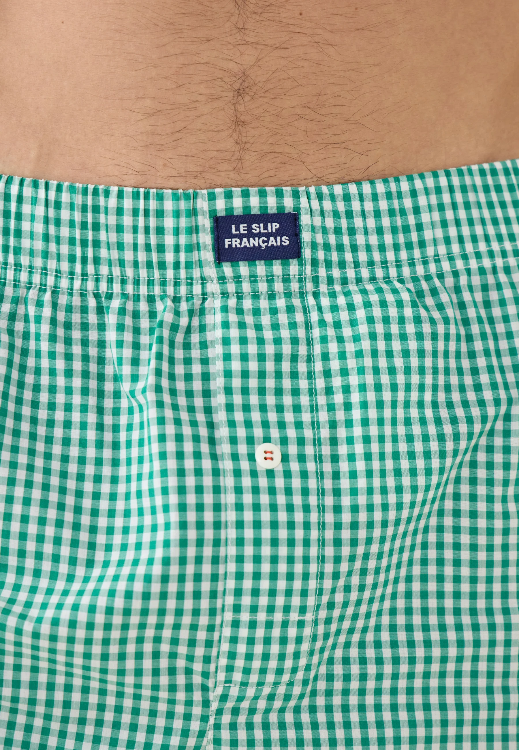 Caleçon à carreaux vert en coton - Jacques Carreaux Vichy Mint Green - Image 4