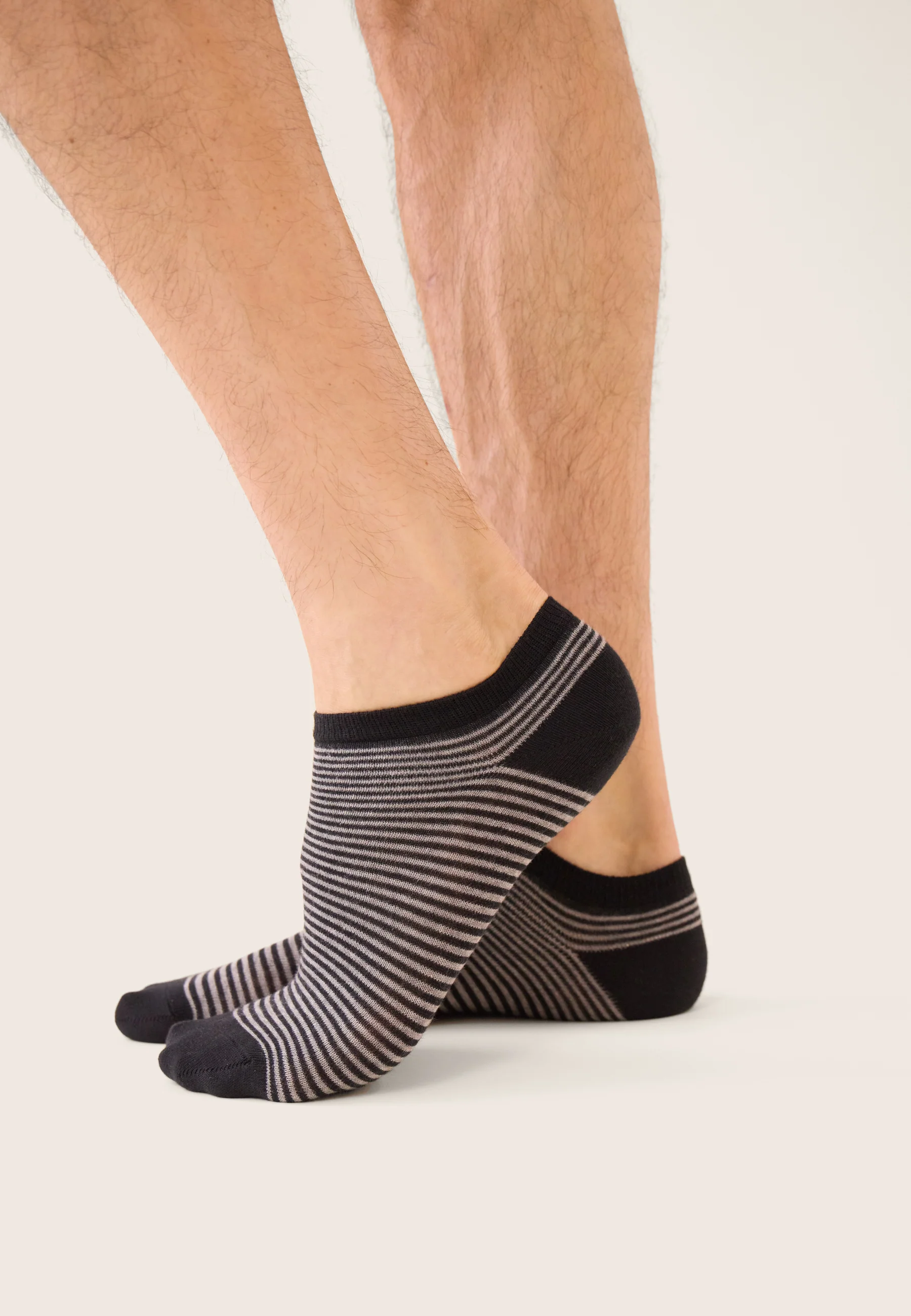 Chaussettes basses marinière noir et gris - Tonnerre Mariniere Noir Gris - Image 2