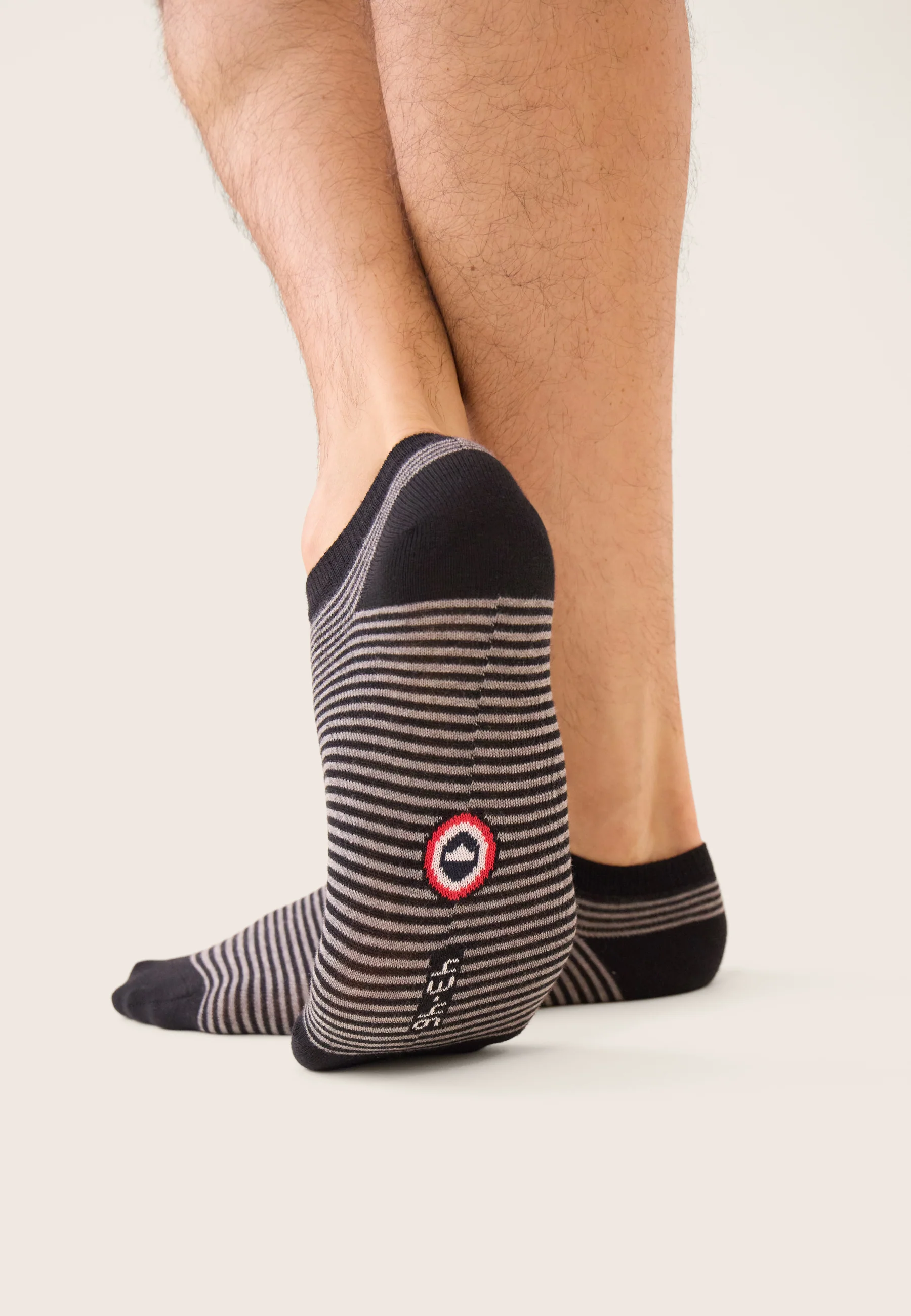 Chaussettes basses marinière noir et gris - Tonnerre Mariniere Noir Gris - Image 3