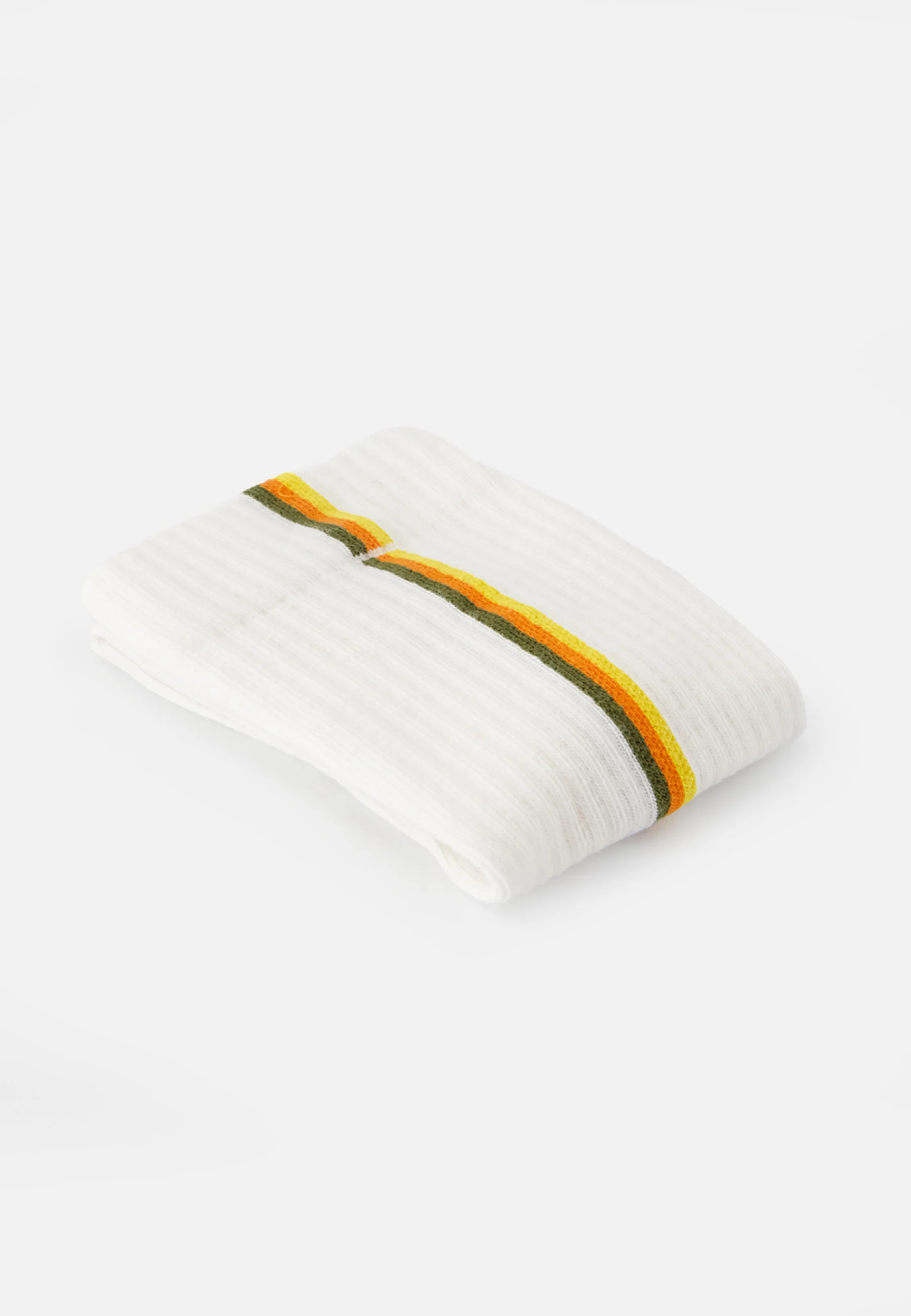 Chaussettes de sport mi-hautes rayées kaki, orange et jaune - Wilfried Lignes Kaki Veronese Orange Pur Jaune Citron - Image 5