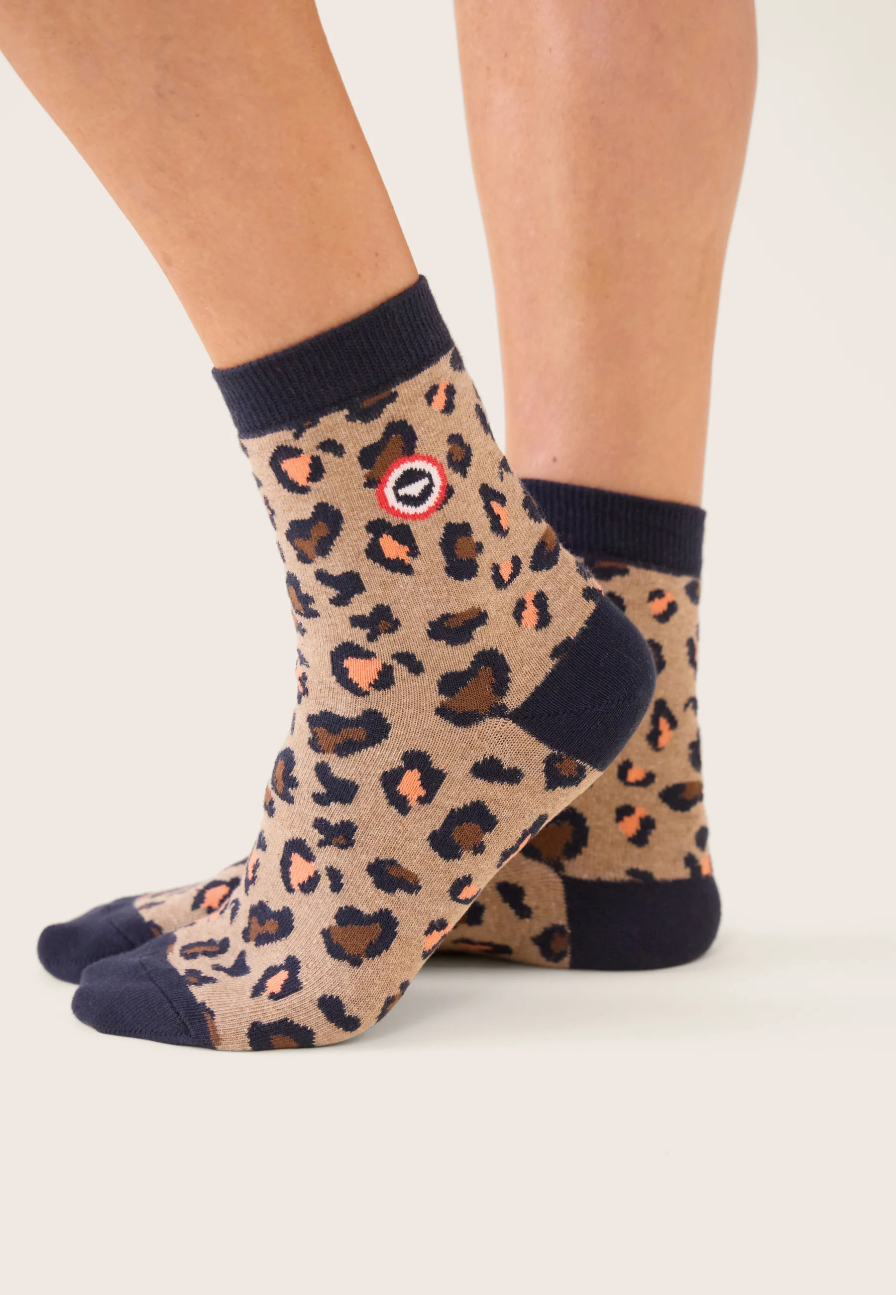 Chaussettes mi-hautes femme à motif léopard - Lucie Léopard