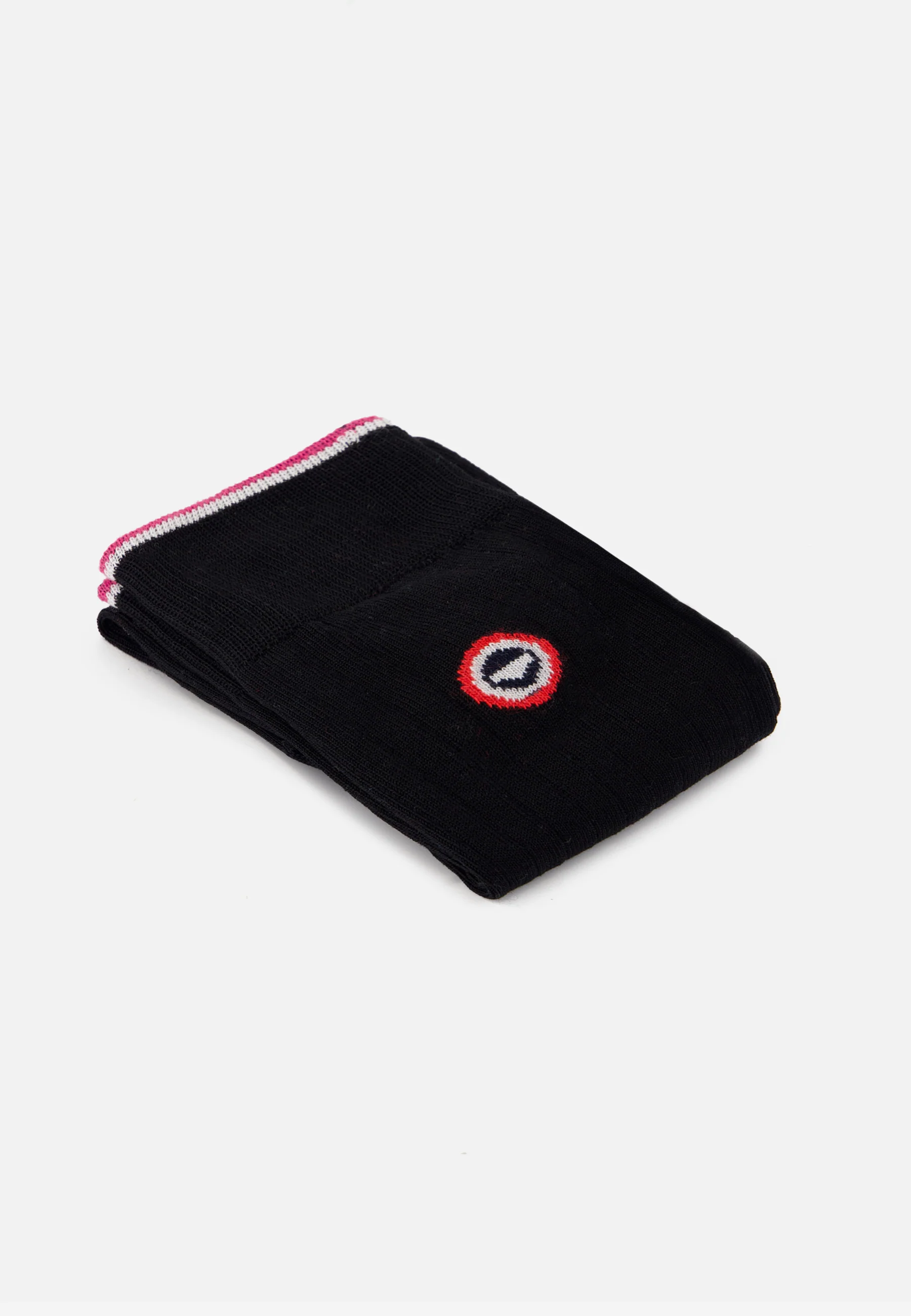 Chaussettes mi-hautes noires en fil d'Écosse - Nessy Noir Fuchsia - Image 3