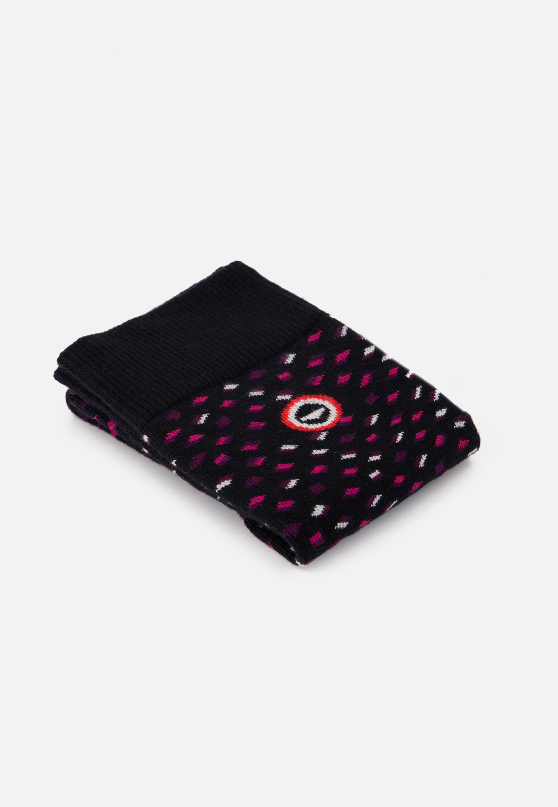 Chaussettes mi-hautes noires avec carrés fantaisie - Lucas Petit Carre Noir - Image 3