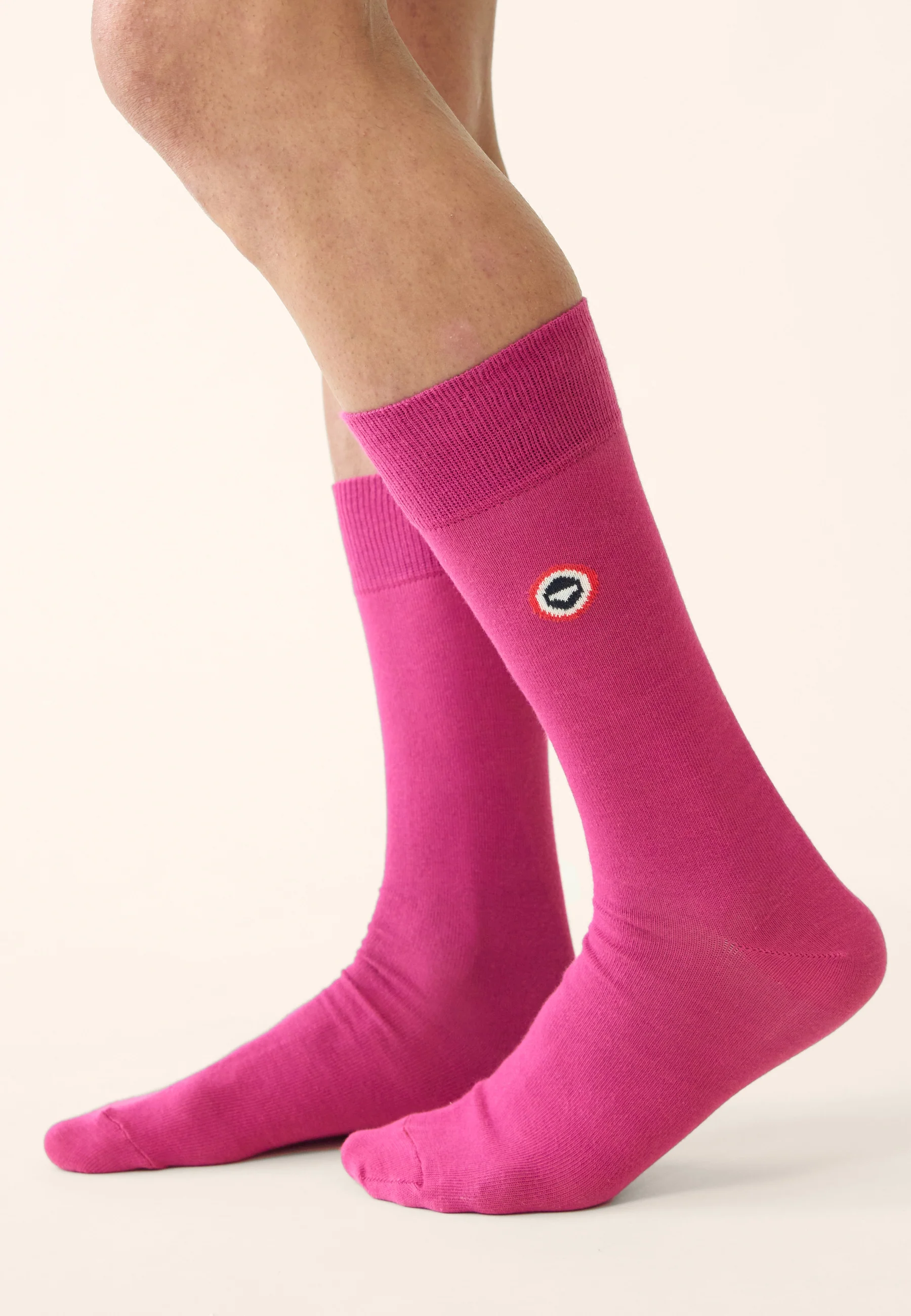 Chaussettes mi-hautes unies fuchsia - Robuste Fuchsia - Image 2