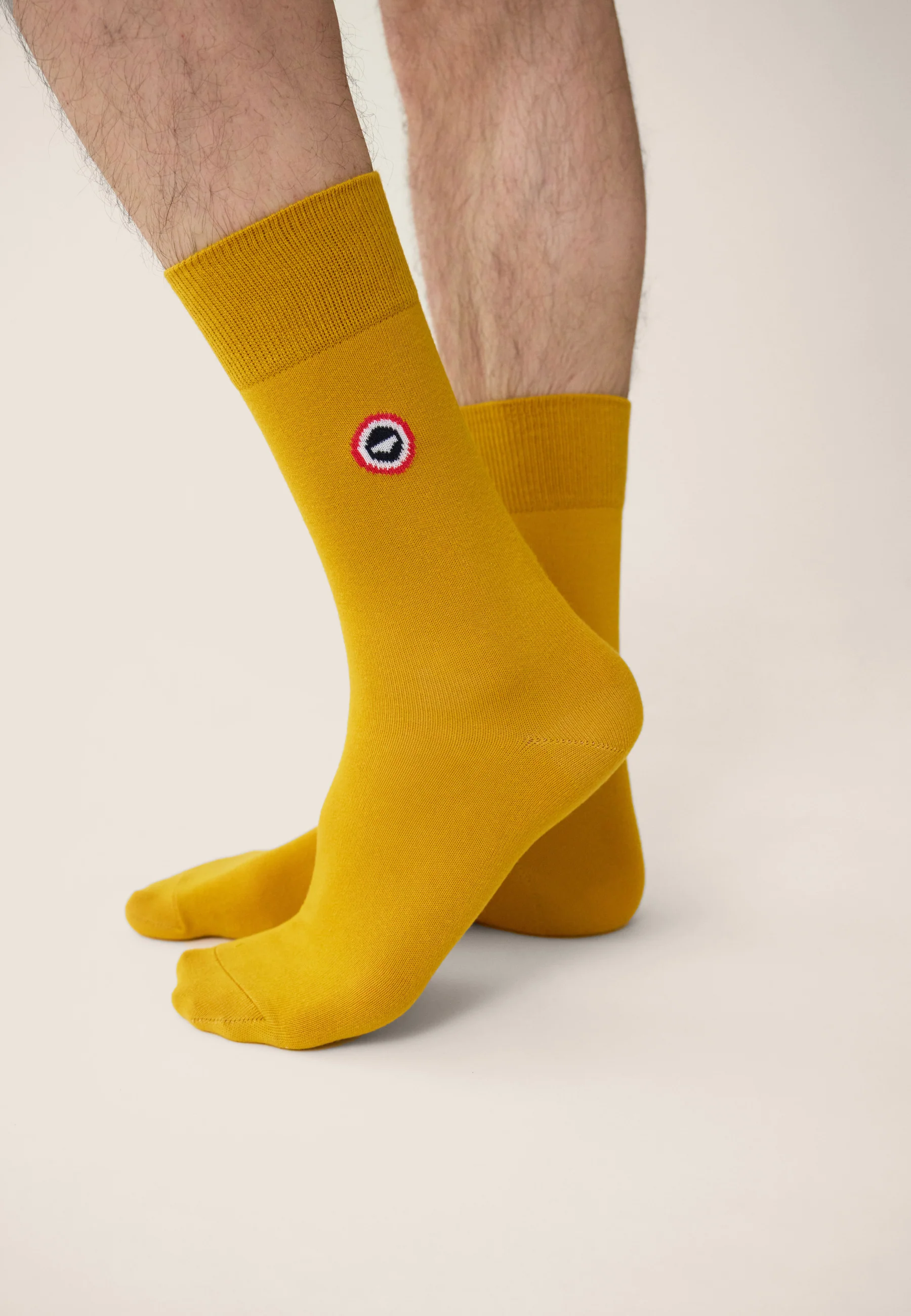 Chaussettes mi-hautes unies moutarde - Robuste Moutarde - Image 2
