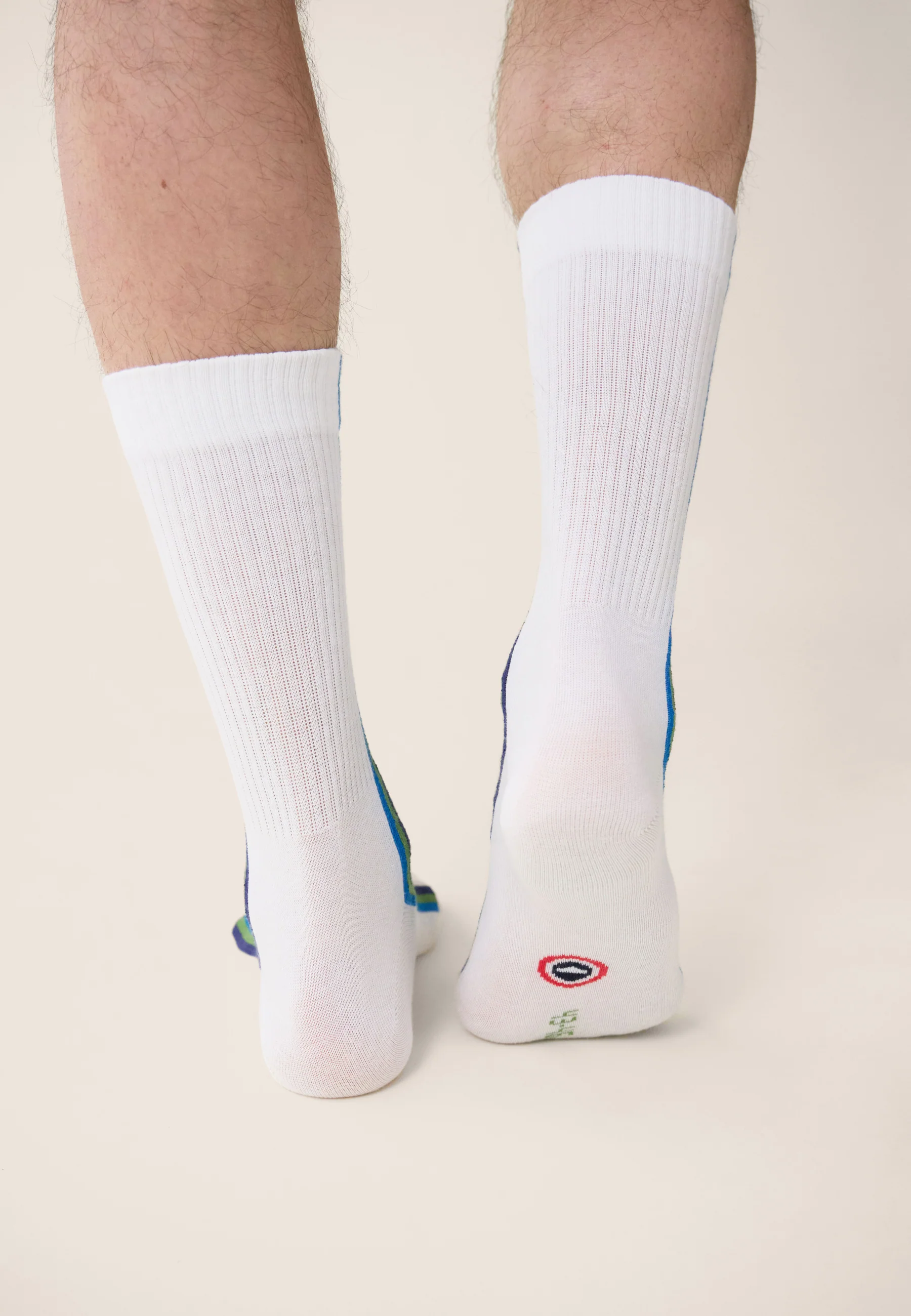 Chaussettes de sport mi-hautes rayées turquoise, vert menthe et indigo - Wilfried Rayures Bleu Turquoise Mint Green Indigo - Image 3