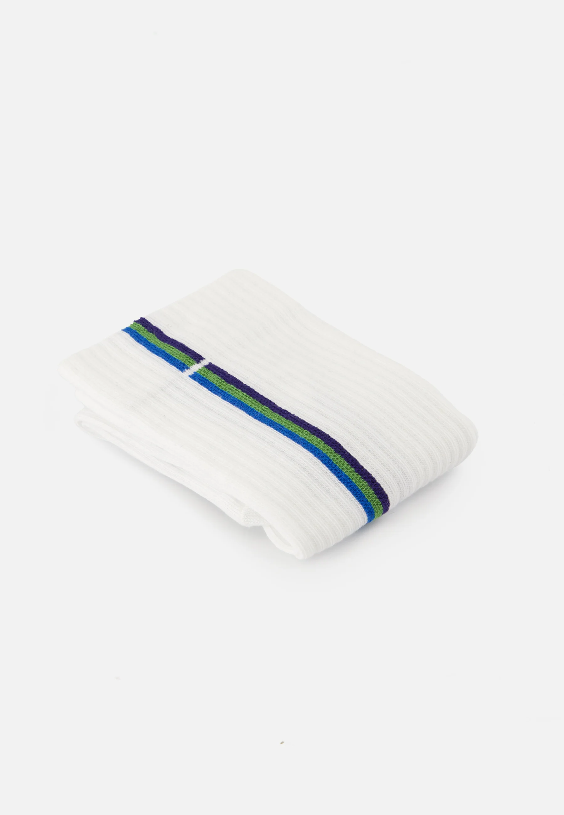 Chaussettes de sport mi-hautes rayées turquoise, vert menthe et indigo - Wilfried Rayures Bleu Turquoise Mint Green Indigo - Image 4