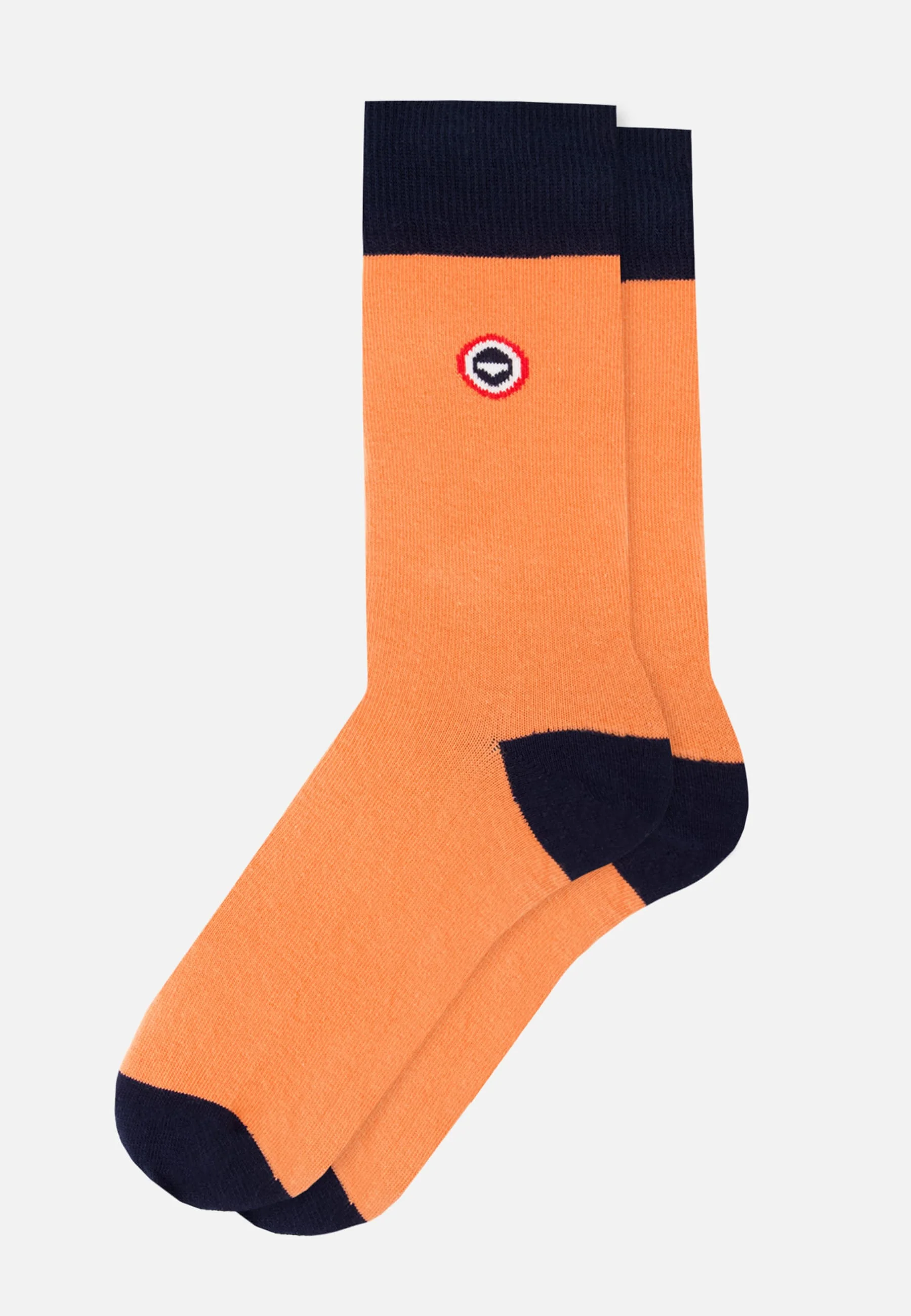 Chaussettes mi-hautes orange fantaisie - Lucas Talon Pointe Marine Orange Corail
