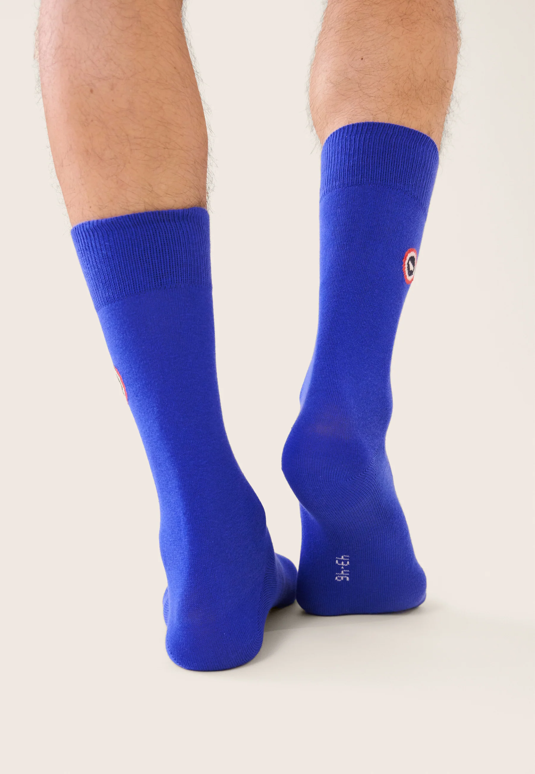 Chaussettes mi-hautes unies bleu - Robuste Bleu Nautique - Image 3