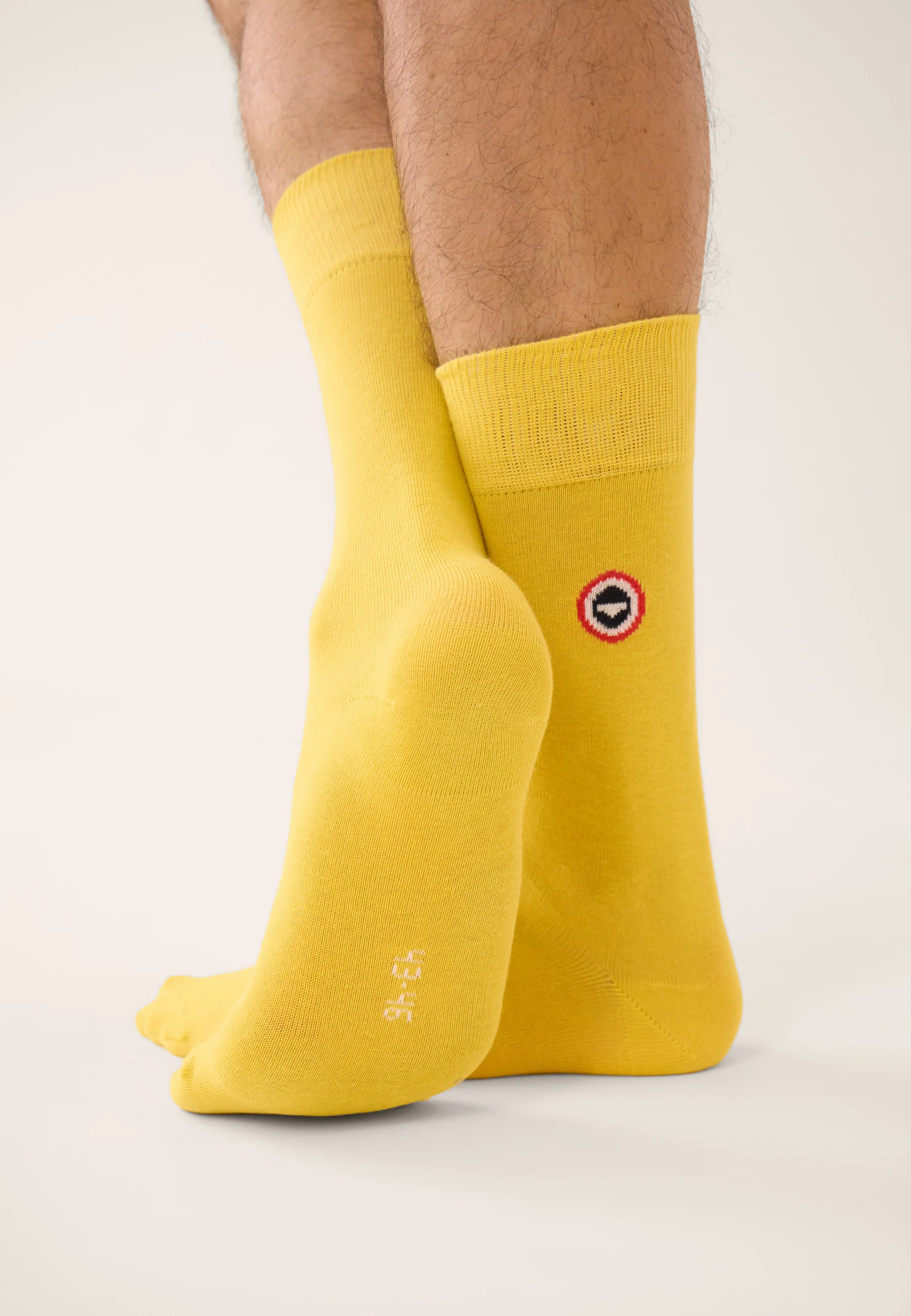 Chaussettes mi-hautes unies jaune - Robuste Jaune Citron - Image 4