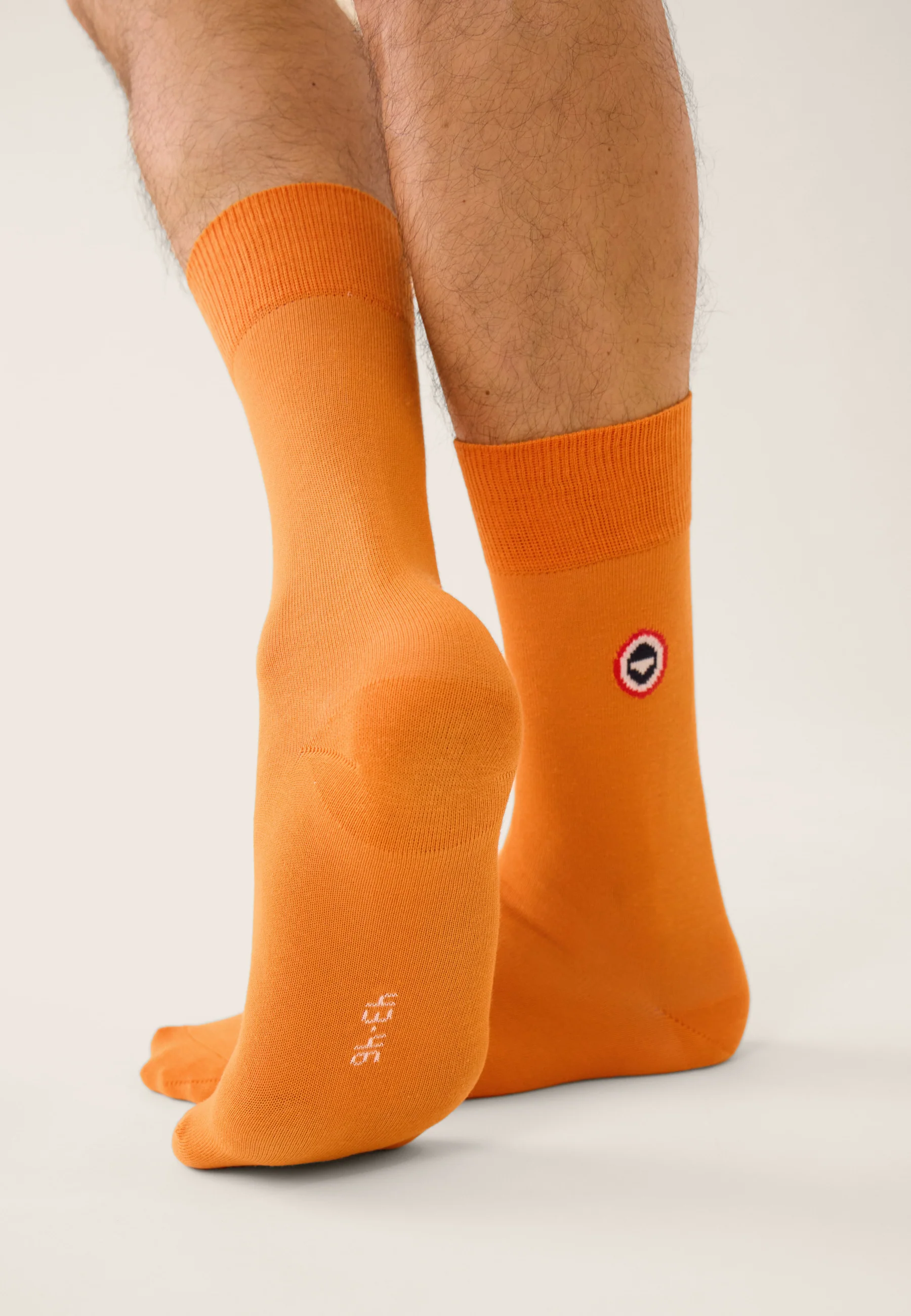 Chaussettes mi-hautes unies orange - Robuste Orange Pur - Image 3