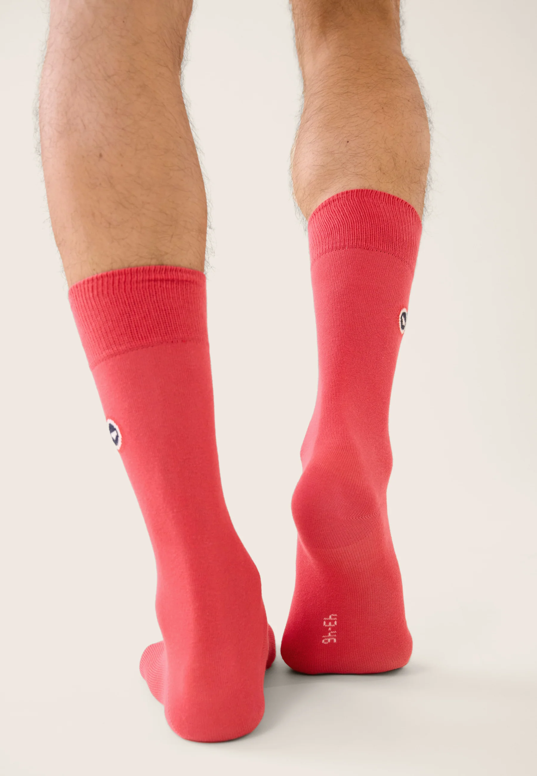 Chaussettes mi-hautes unies rose - Robuste Rose Cerise - Image 3