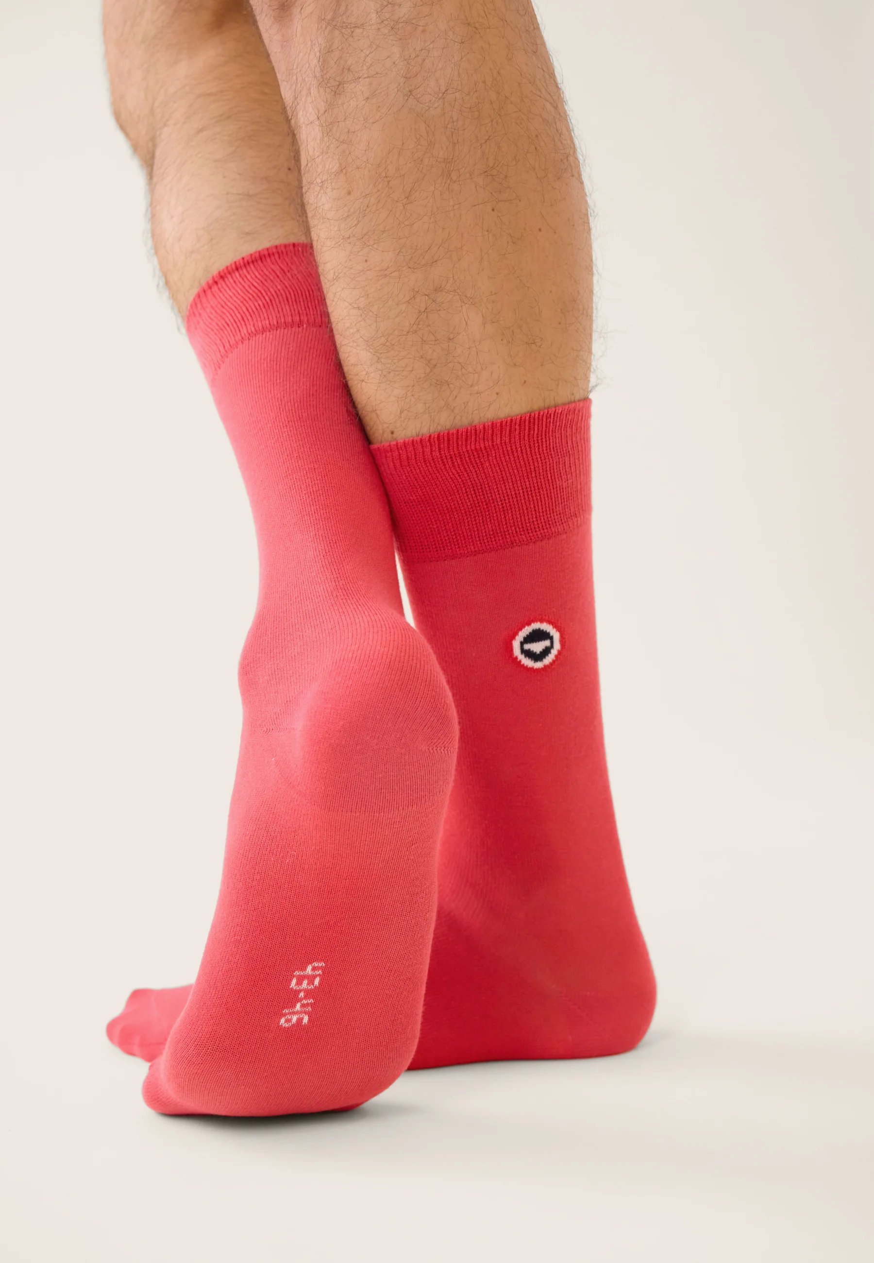 Chaussettes mi-hautes unies rose - Robuste Rose Cerise - Image 4