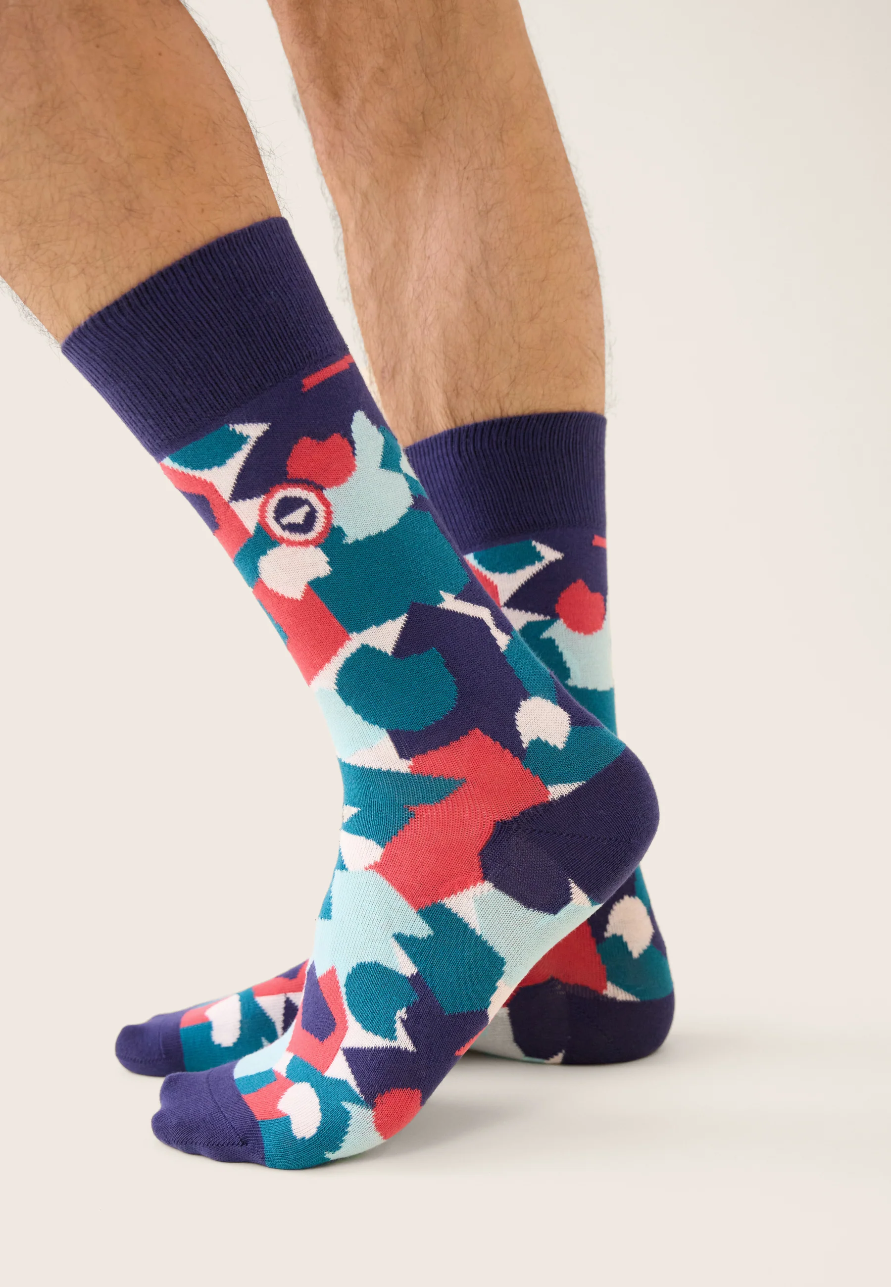 Chaussettes mi-hautes vertes à motifs confetti - Lucas Confetti Vert D'Eau - Image 2