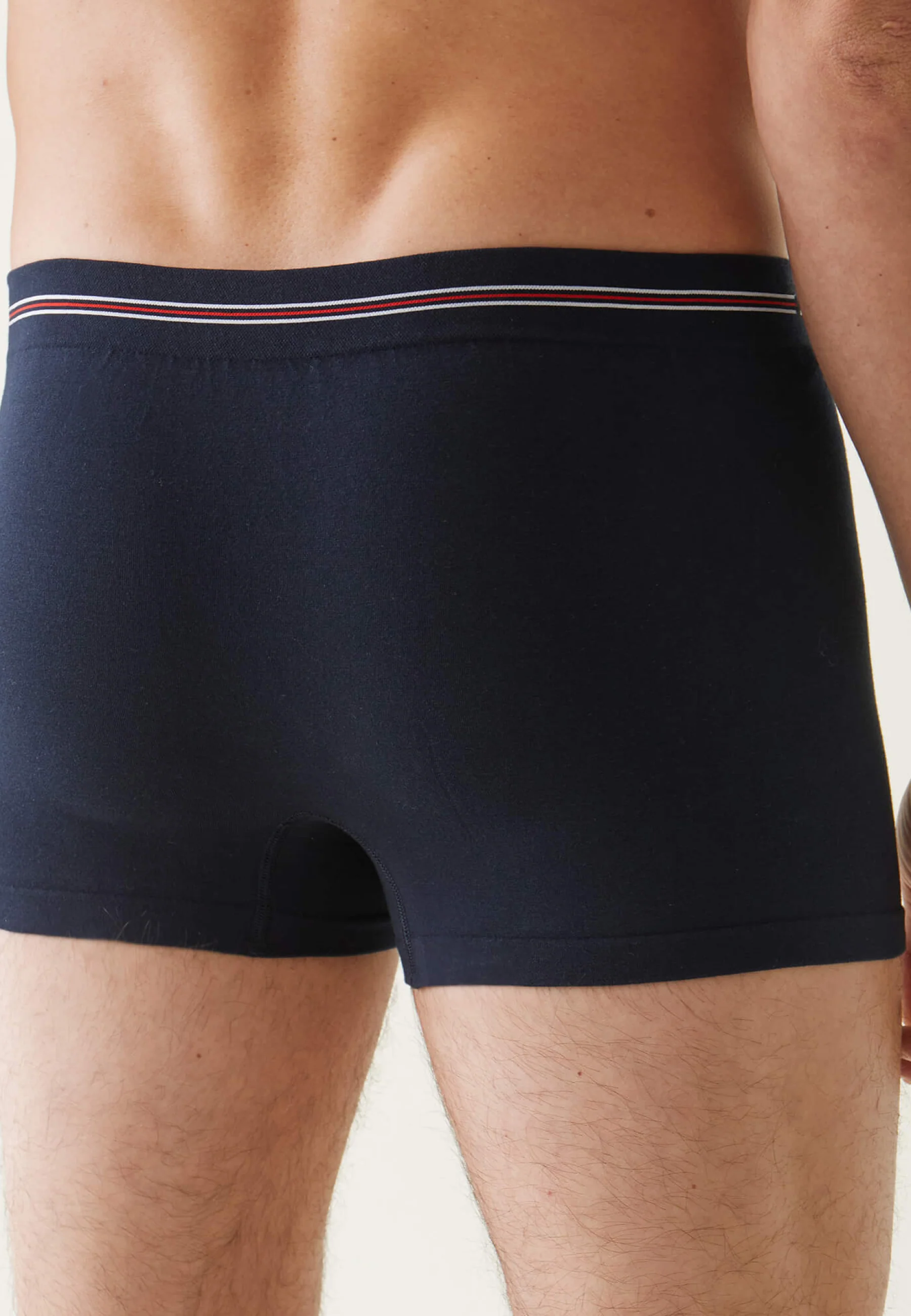Boxer bleu marine sans couture en coton - Christian Marine Lsf - Image 3