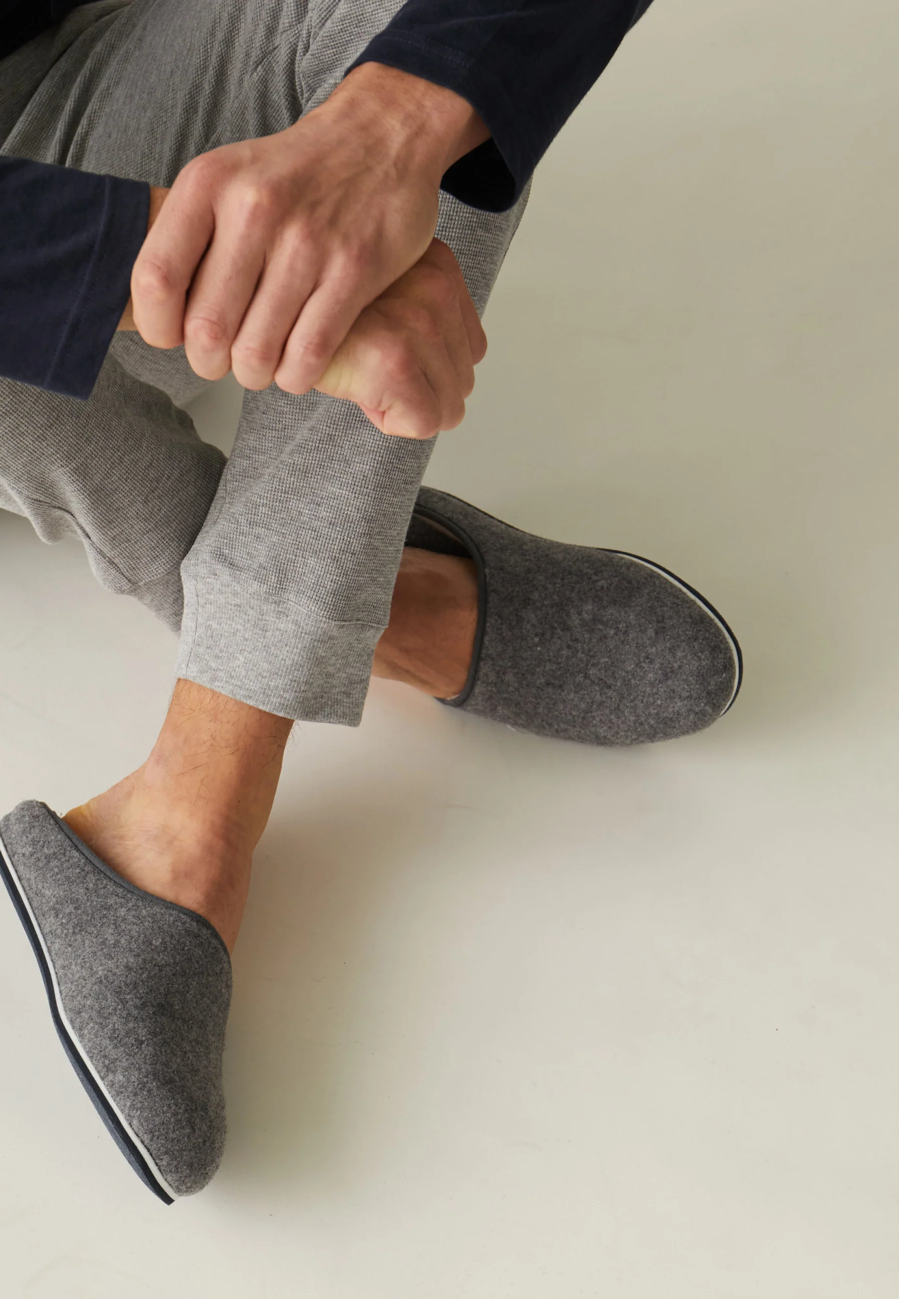 Chaussons d'intérieur en laine - Claude Gris Chiné - Image 3
