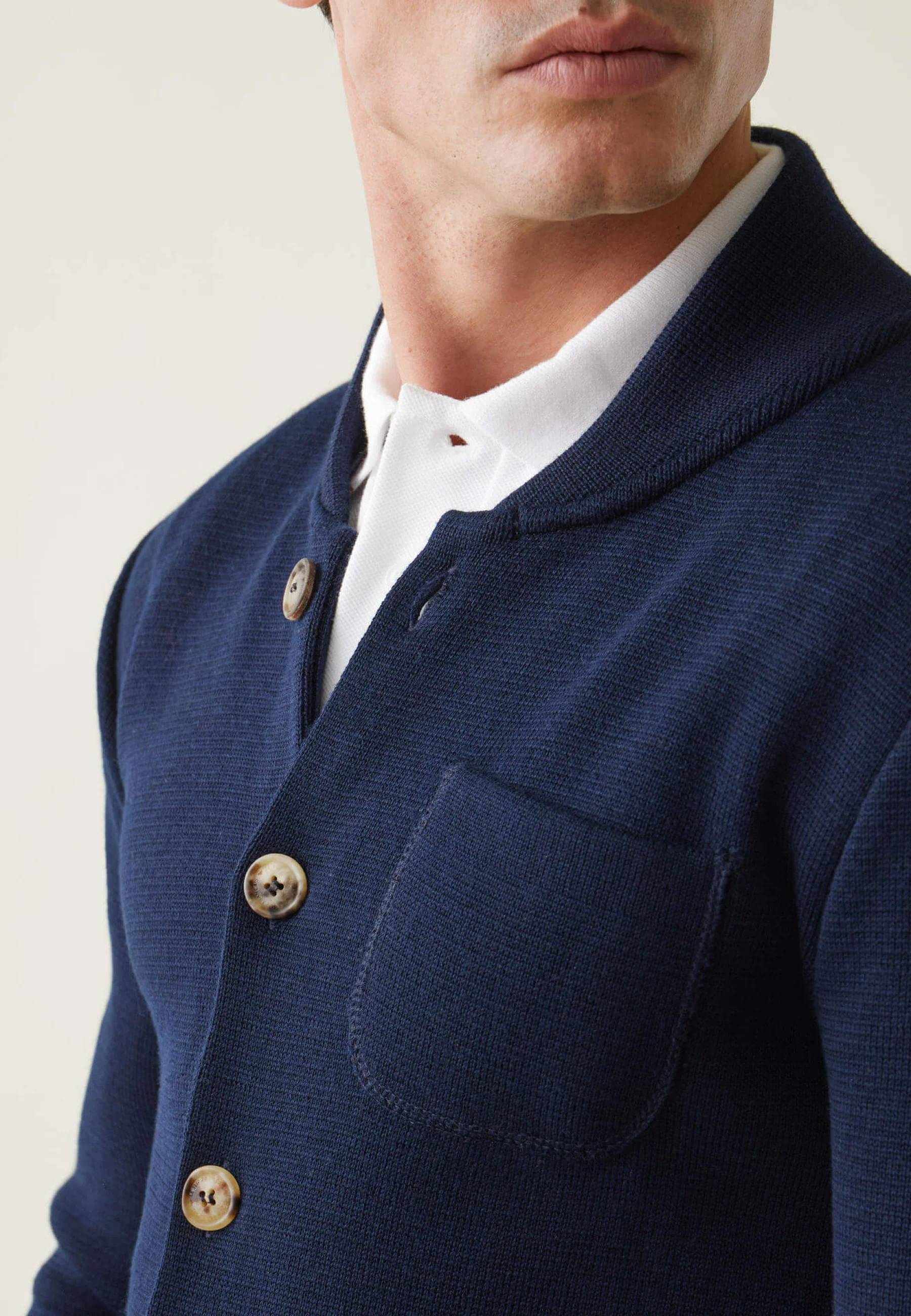 Gilet homme en maille bleu marine - Eloi Marine - Image 8