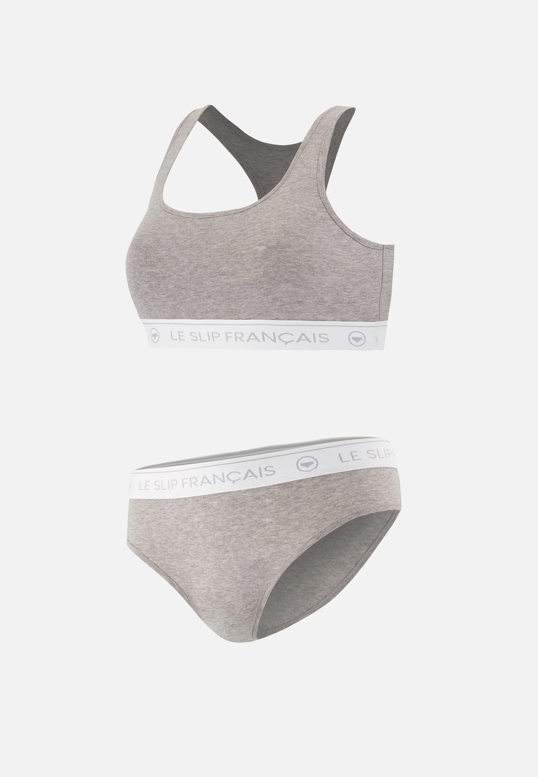 Ensemble culotte brassière en coton - Ensemble Tapageuse Rieuse Gris Chiné