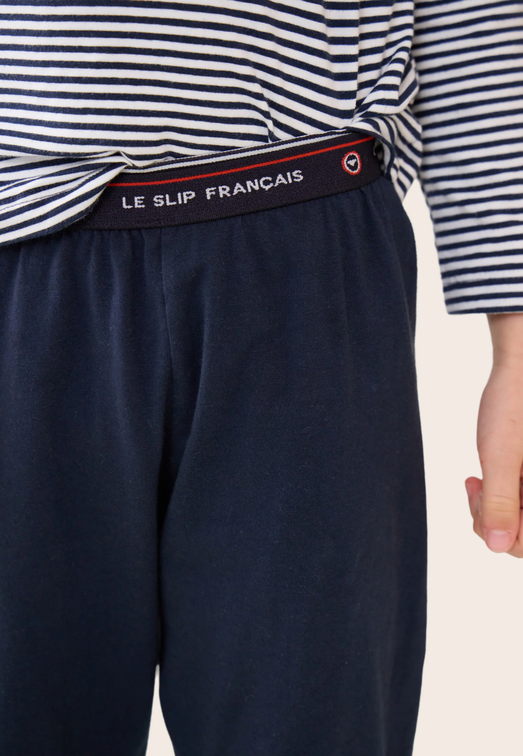 Ensemble pyjama enfant haut marinière et pantalon bleu marine en coton - Petit Jeason Mariniere Marine - Image 5