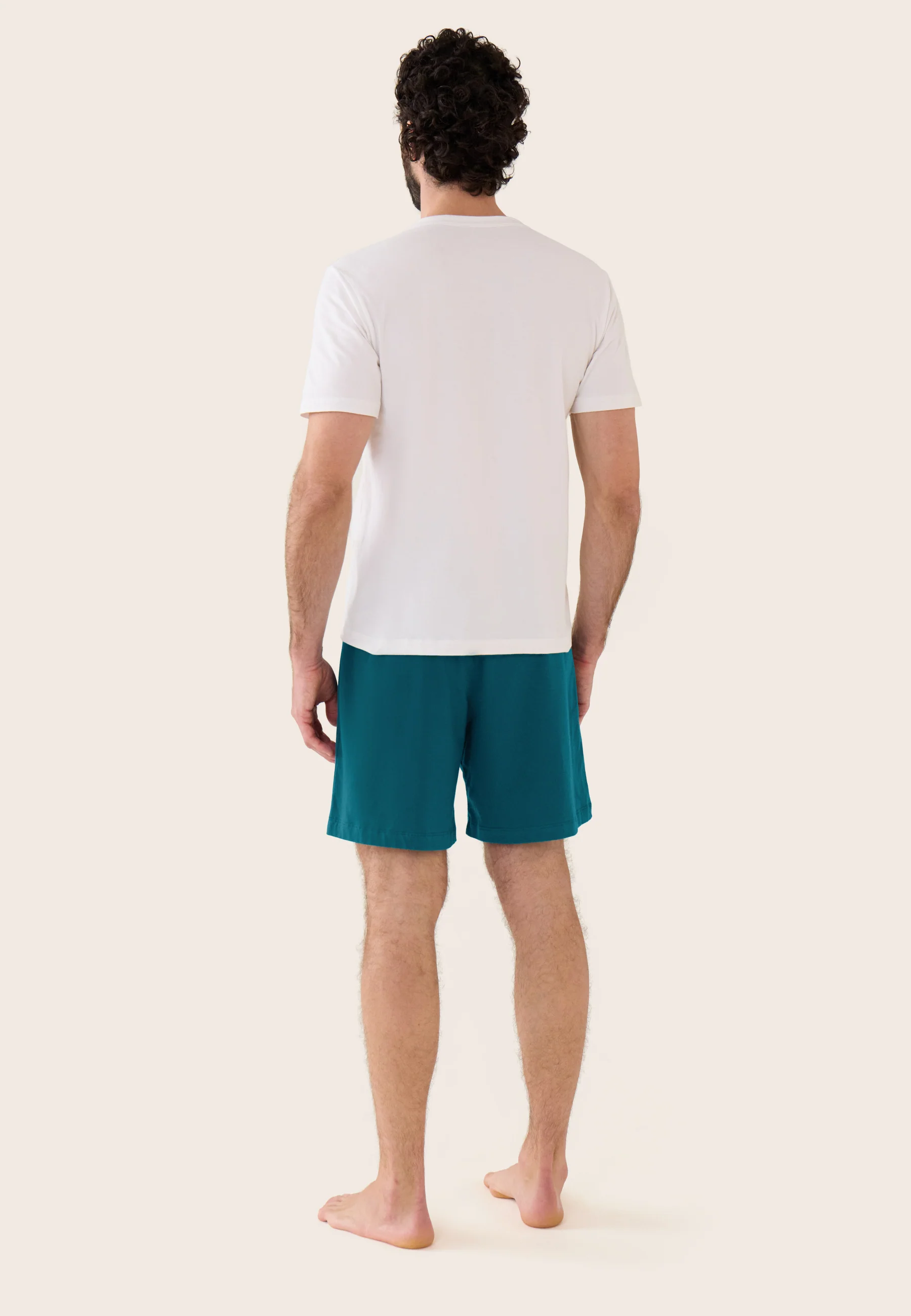 Ensemble pyjama haut et short en coton - Pyjama haut manches courtes formidable Marine et bas de pyjama court invincible Bleu Canard - Image 3