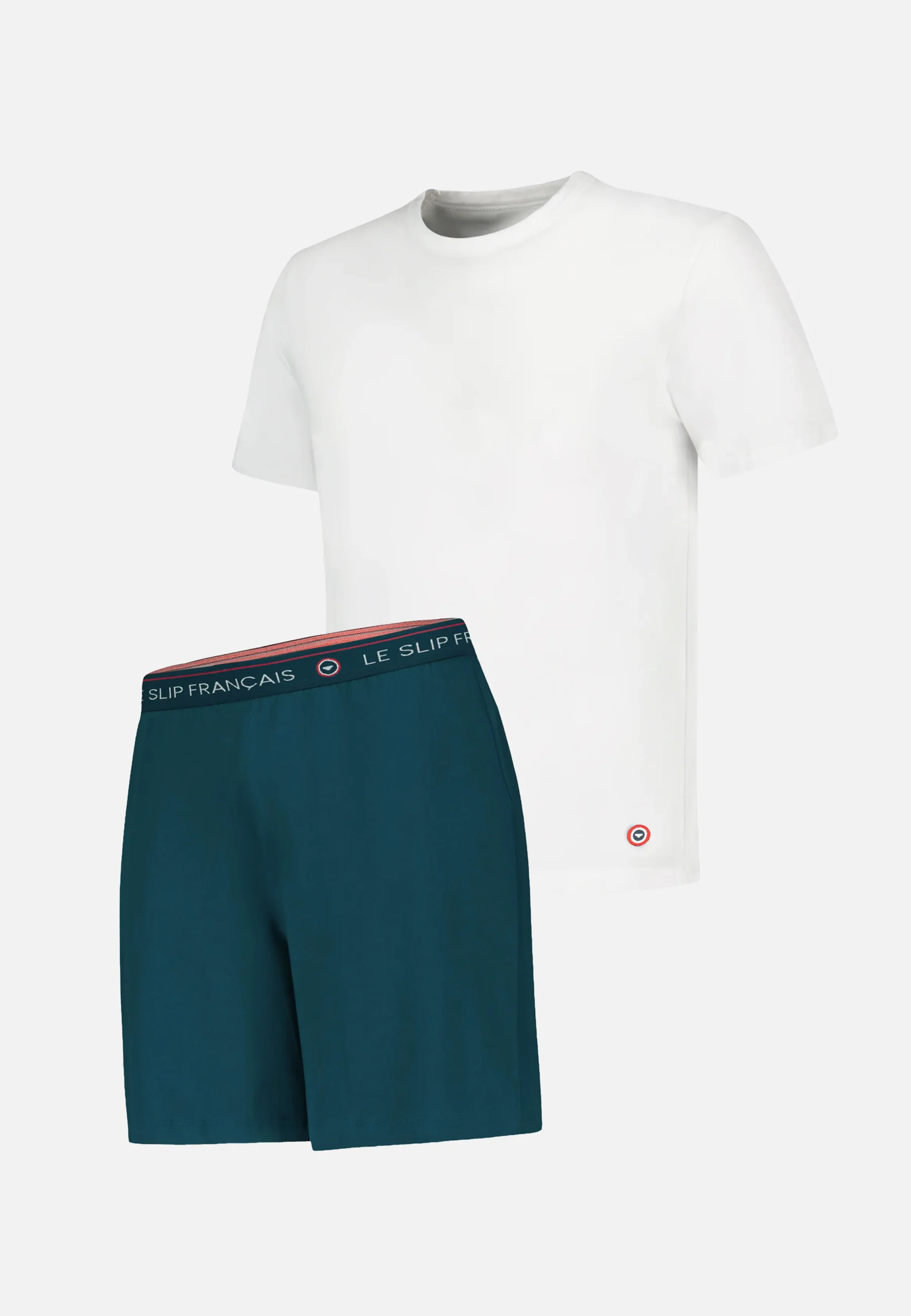 Ensemble pyjama haut et short en coton - Pyjama haut manches courtes formidable Marine et bas de pyjama court invincible Bleu Canard - Image 6