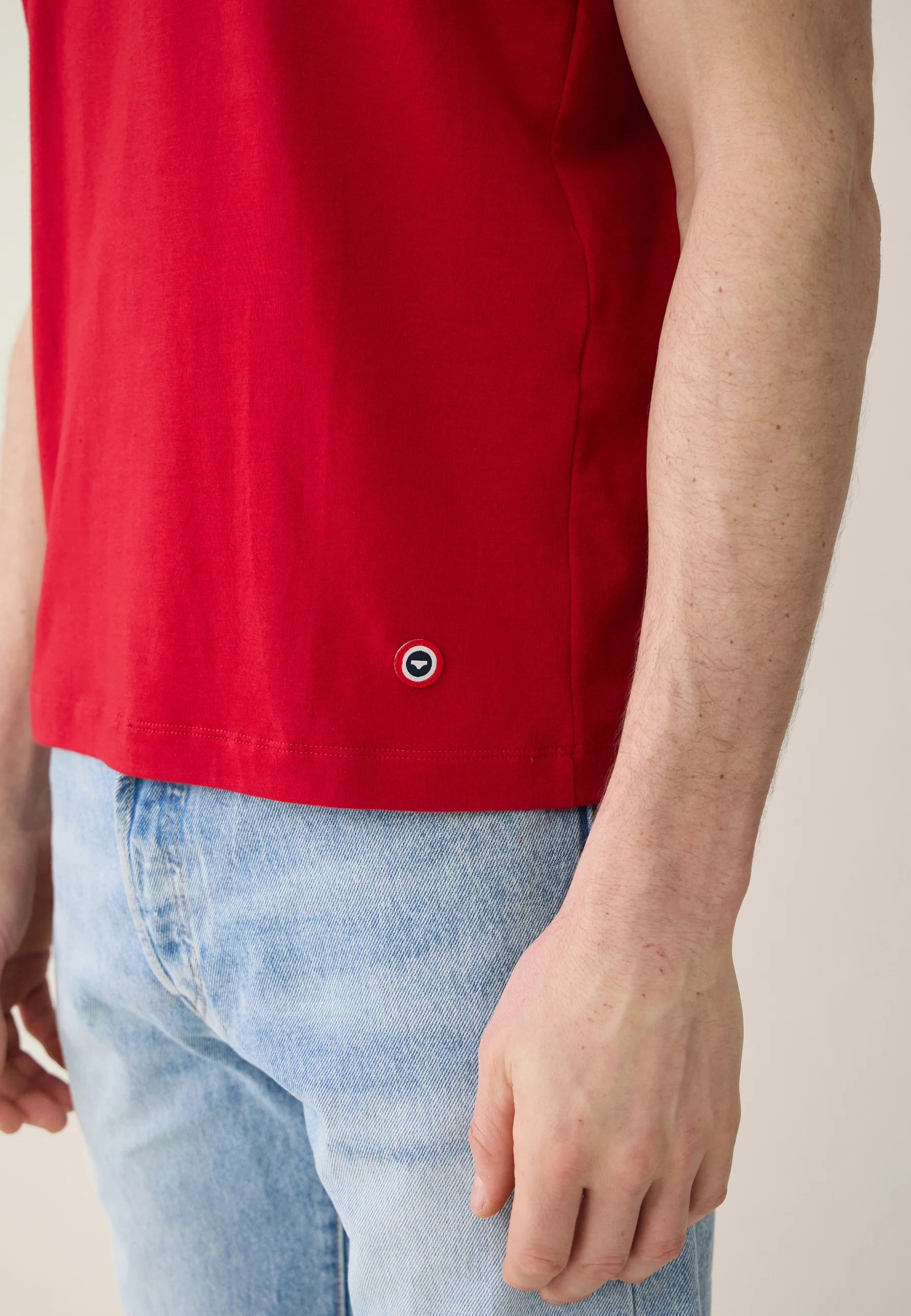 T-shirt homme rouge à manches courtes en coton - Formidable Rouge Cerise - Image 3