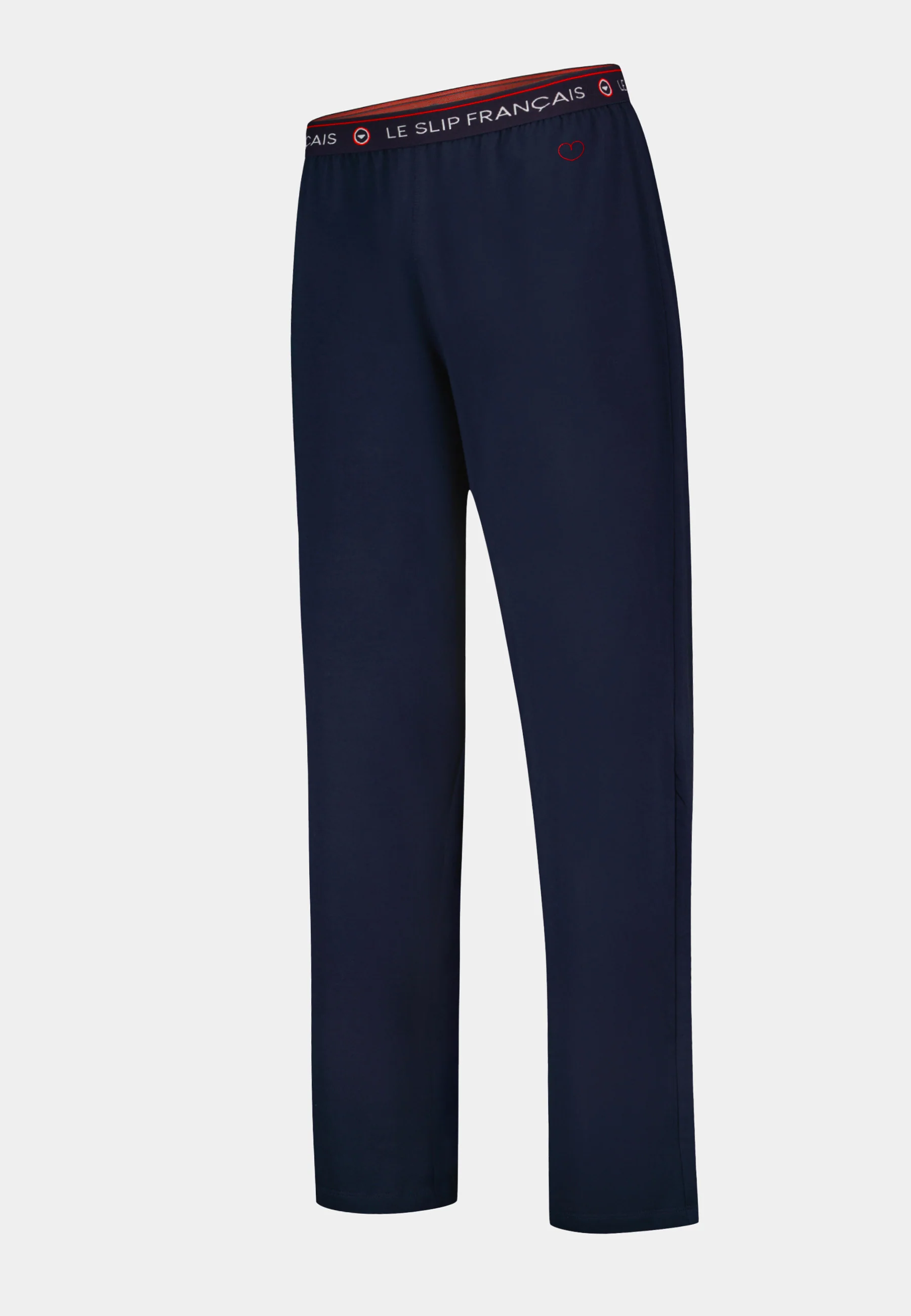 Bas de pyjama long homme bleu en coton - Indomptable Marine Brodé 'Coeur' - Image 4