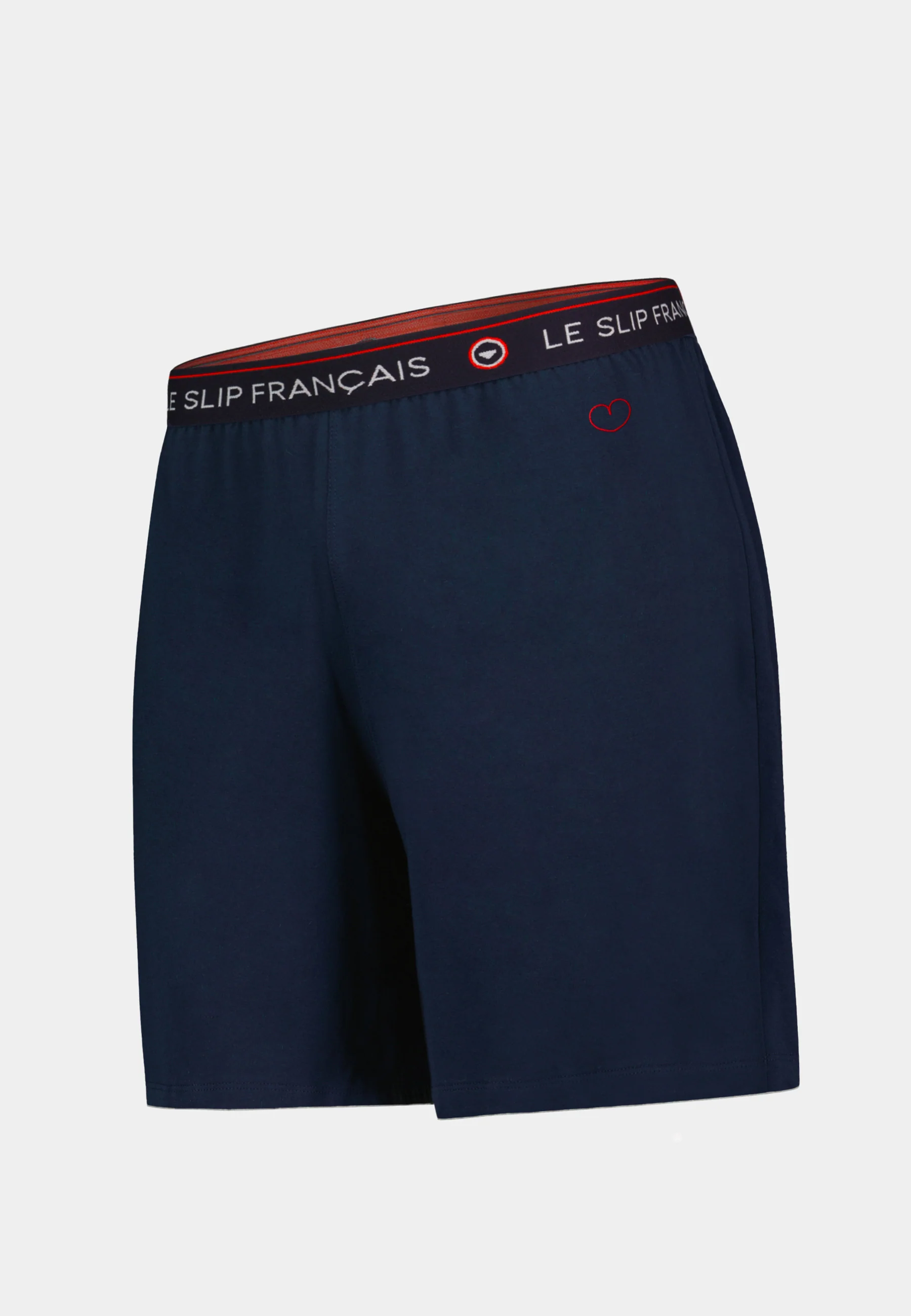 Bas de pyjama court bleu en coton - Invincible Marine Brodé 'Coeur' - Image 5