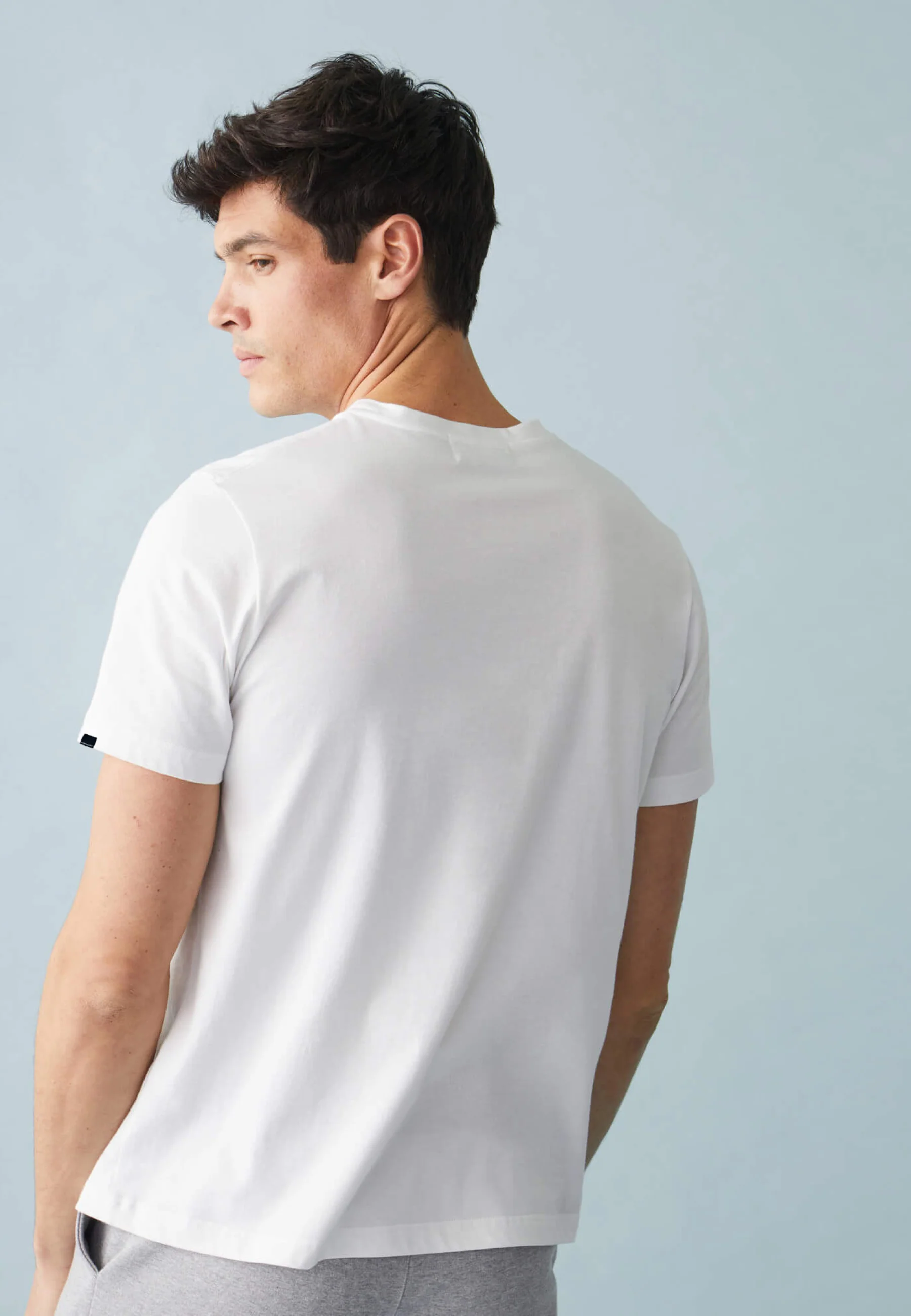T-shirt col rond en coton - Jean-F Blanc - Image 4