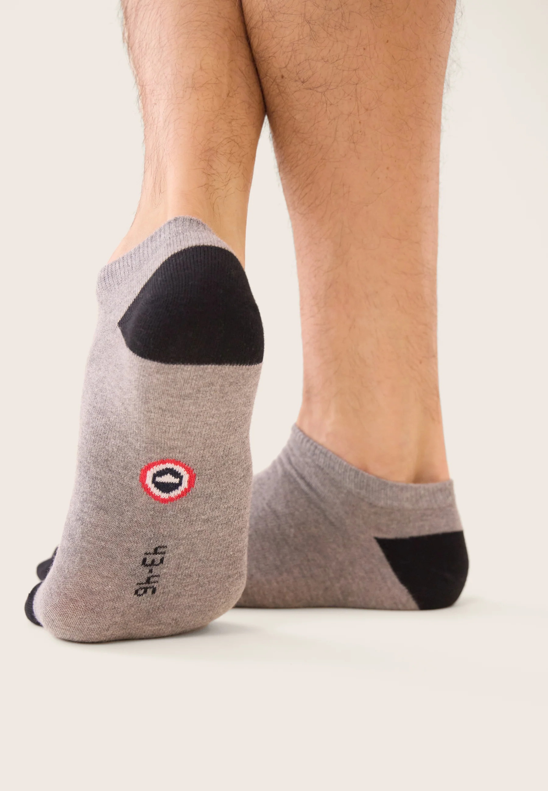 Lot de 2 chaussettes basses en coton - Chaussettes Gris Anthracite Noir - Image 3